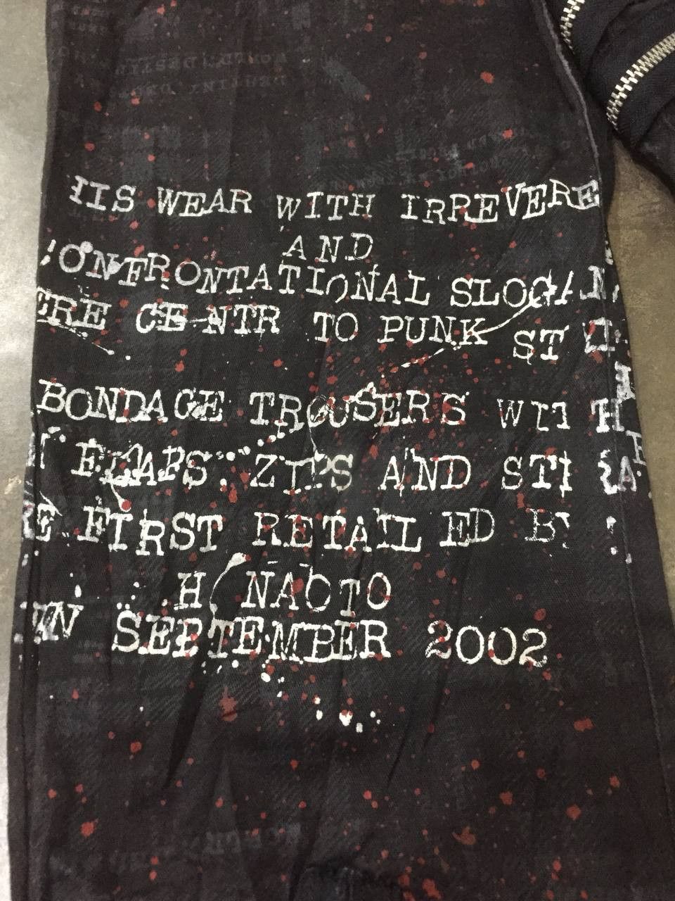 Vintage H NAOTO ANARCHY BONDAGE PUNK DENIM PANTS - Denim