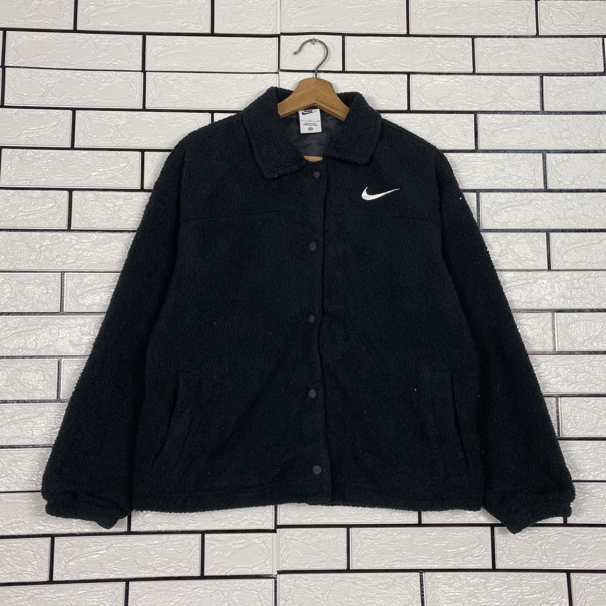 Nike 📌Vintage Fleece Jacket Sherpa Nike Size US L / EU 52-54 / 3 - 2 Thumbnail