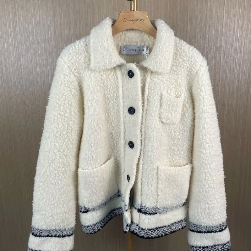 Dior Dior Winter Cream Wool Cardigan for Women 0089 Size M / US 6-8 / IT 42-44 - 1 Thumbnail