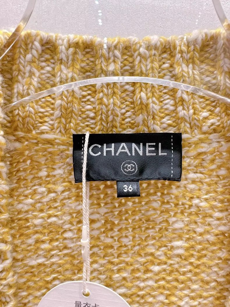 Chanel Yellow sweater jacket