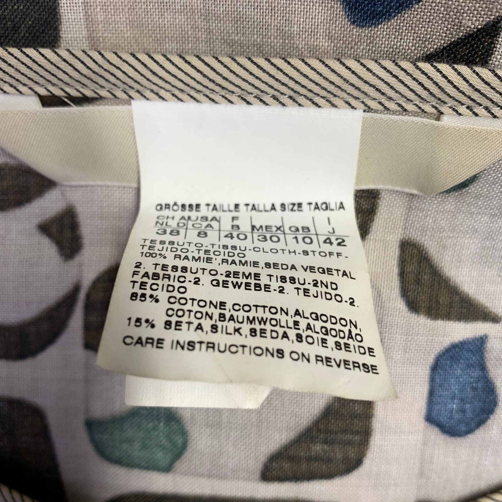 Max Mara Grey Multi Color Cotton Silk Abstract Short Sleeve Dress Size S / US 4 / IT 40 - 6 Thumbnail