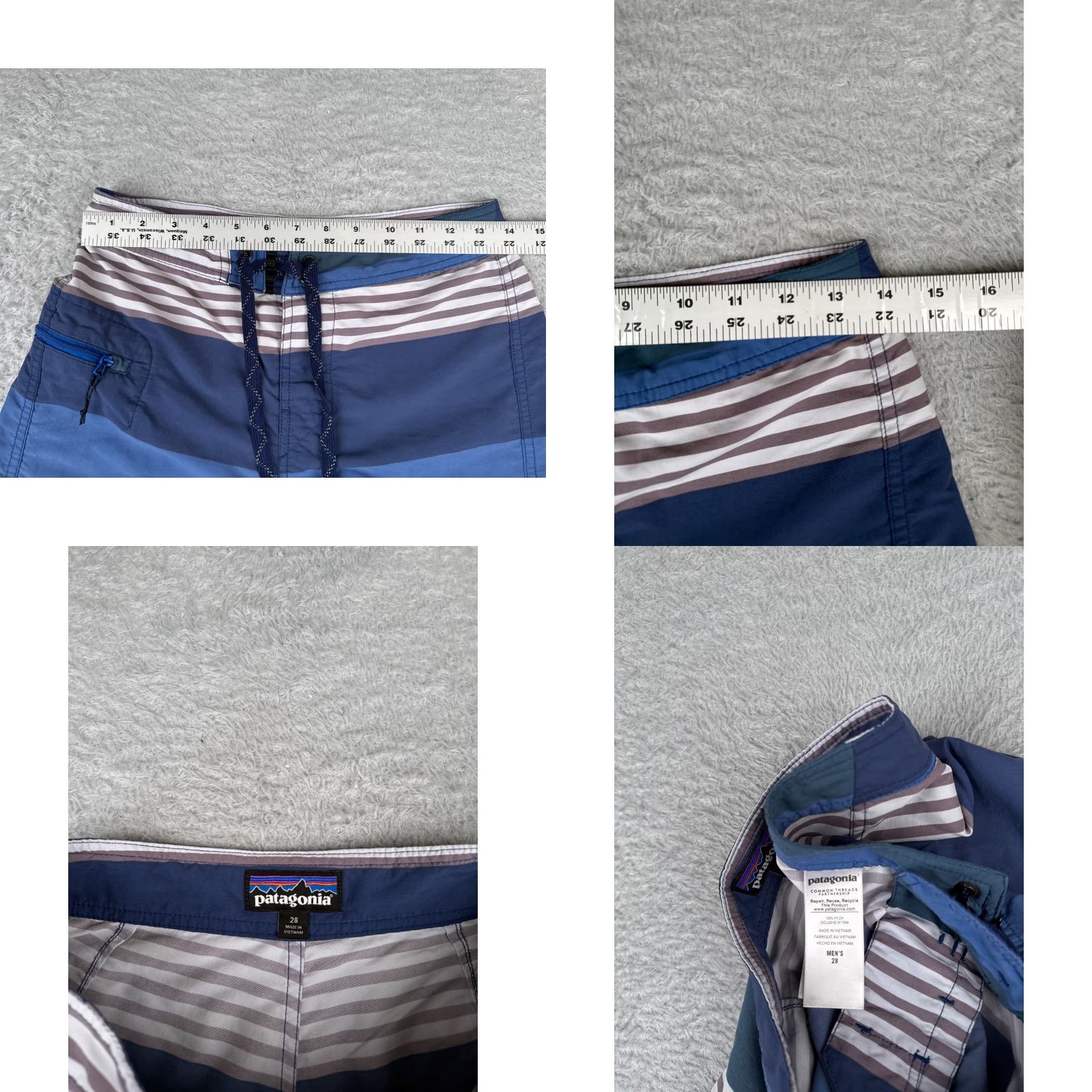 Patagonia Patagonia Board Shorts Mens 28 Blue Stripe Nylon 21" UPF Swim Trunks Beach Pockets Blaues? Size US 28 / EU 44 - 8 Thumbnail