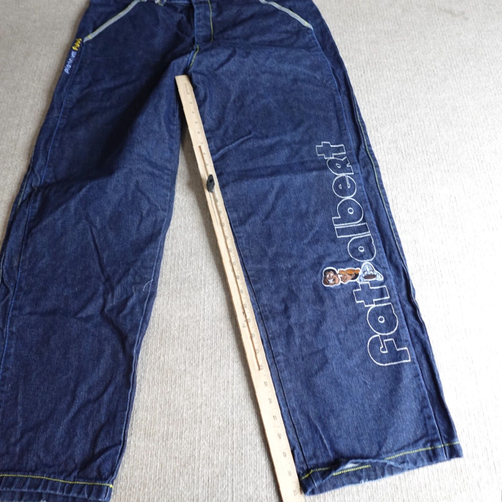 Fubu VINTAGE FUBU Jeans 38 x 31 Blue Wide-Leg Embroidered Fat Albert Motif Men Jeans Mens Wide Leg Cotton Denim - 38x31 Size US 38 / EU 54 - 6 Thumbnail