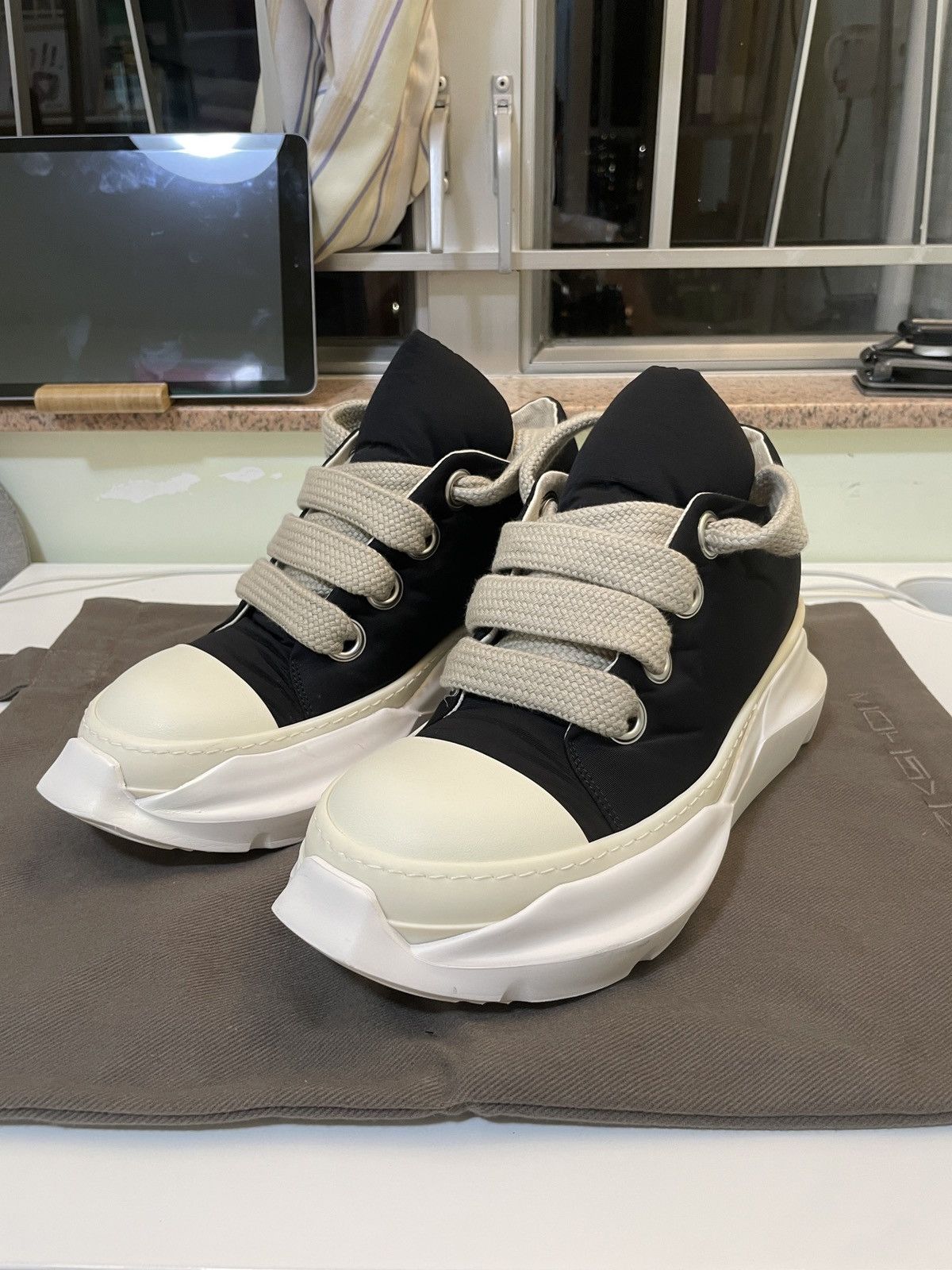 Rick Owens Drkshdw JUMBO LACES ABSTRACT LOW SNEAK | Grailed