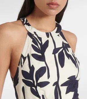 Brunello Cucinelli o1y0725 Midi Dress in White/Black Size XS / US 0-2 / IT 36-38 - 2 Thumbnail