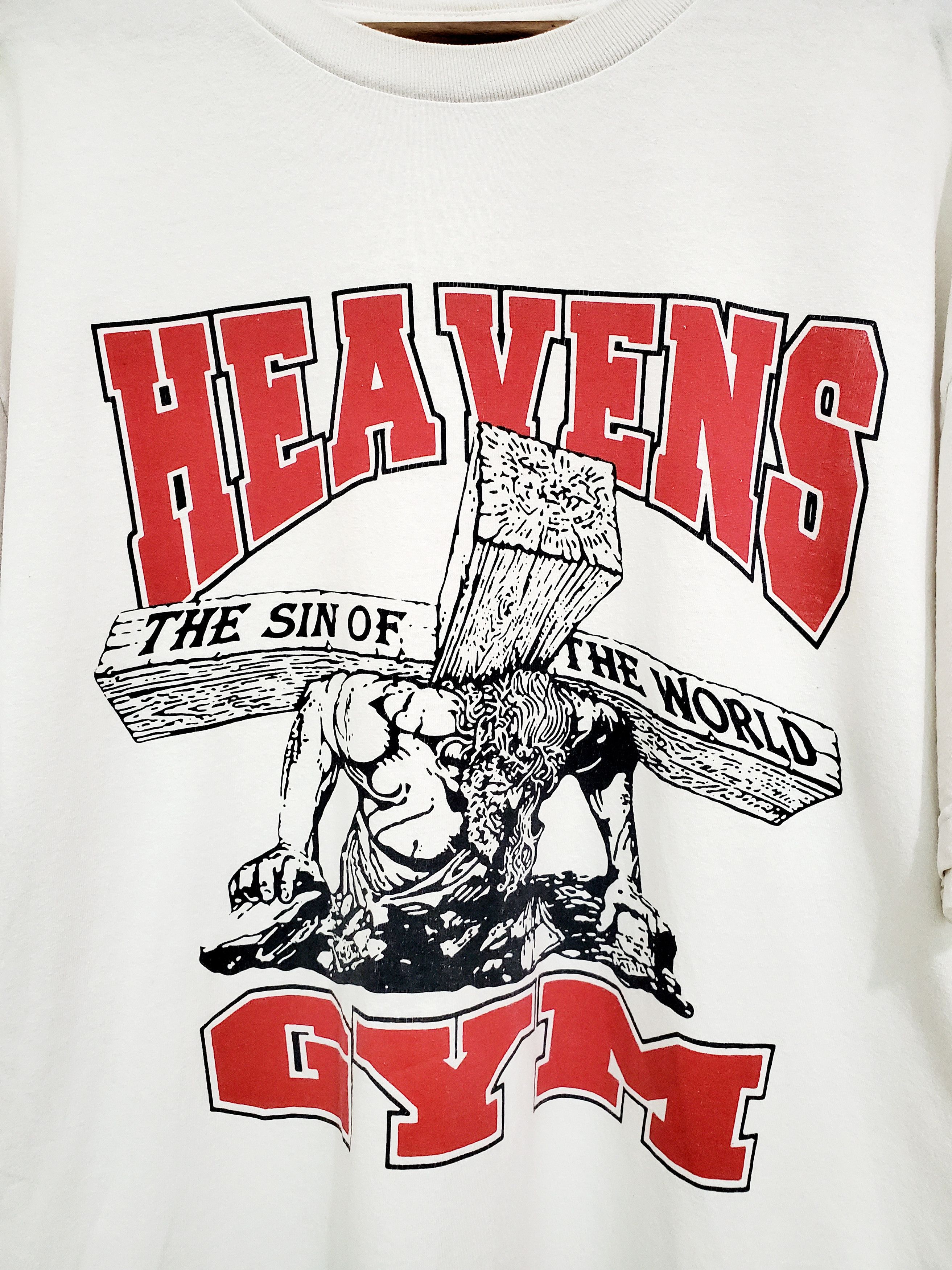 Vintage Vintage HEAVENS JESUS THE SIN OF THE WORLD Tshirt Xl Size US XL / EU 56 / 4 - 2 Thumbnail