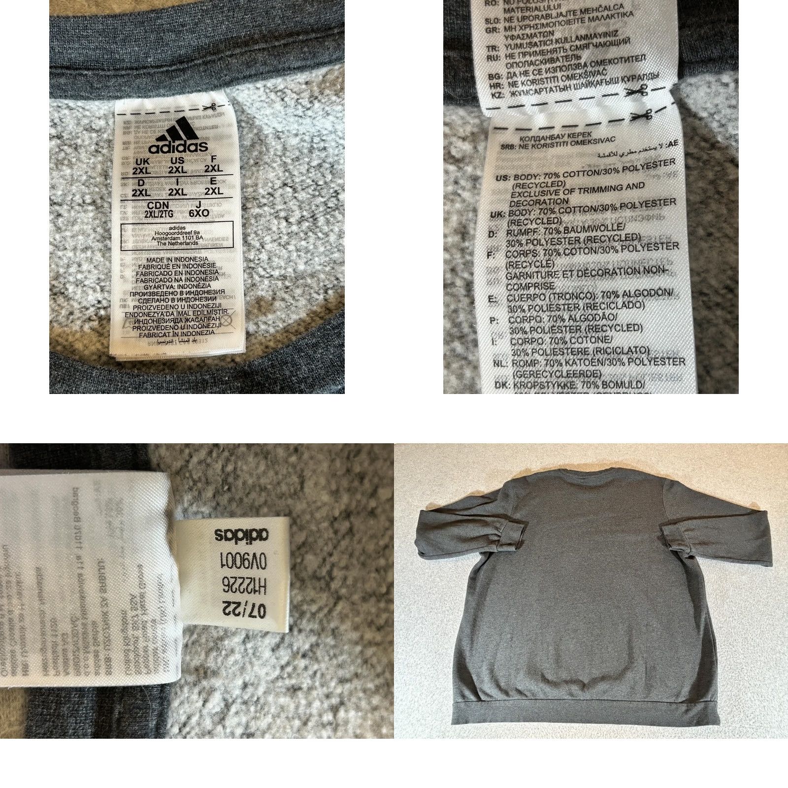 Adidas Adidas Sweatshirt Mens 2XL Gray Crewneck Fleece Sportswear Athleisure Casual XXL Size US XXL / EU 58 / 5 - 8 Thumbnail