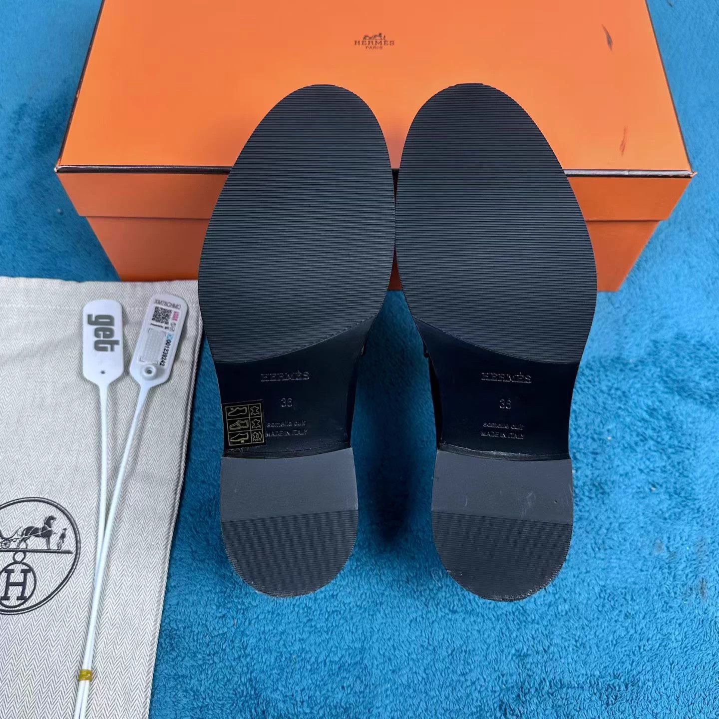 Hermes Hermès Hour Top-Grain Leather Loafer Black/White 36 Size US 5.5 / IT 35.5 - 5 Thumbnail