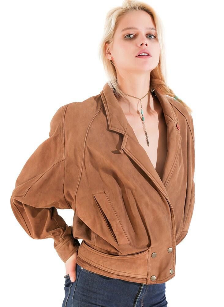 Designer VINTAGE Suede Jacket Circa 80s 90s PERFECTION 70s Vibe Brown Size M / US 6-8 / IT 42-44 - 3 Thumbnail