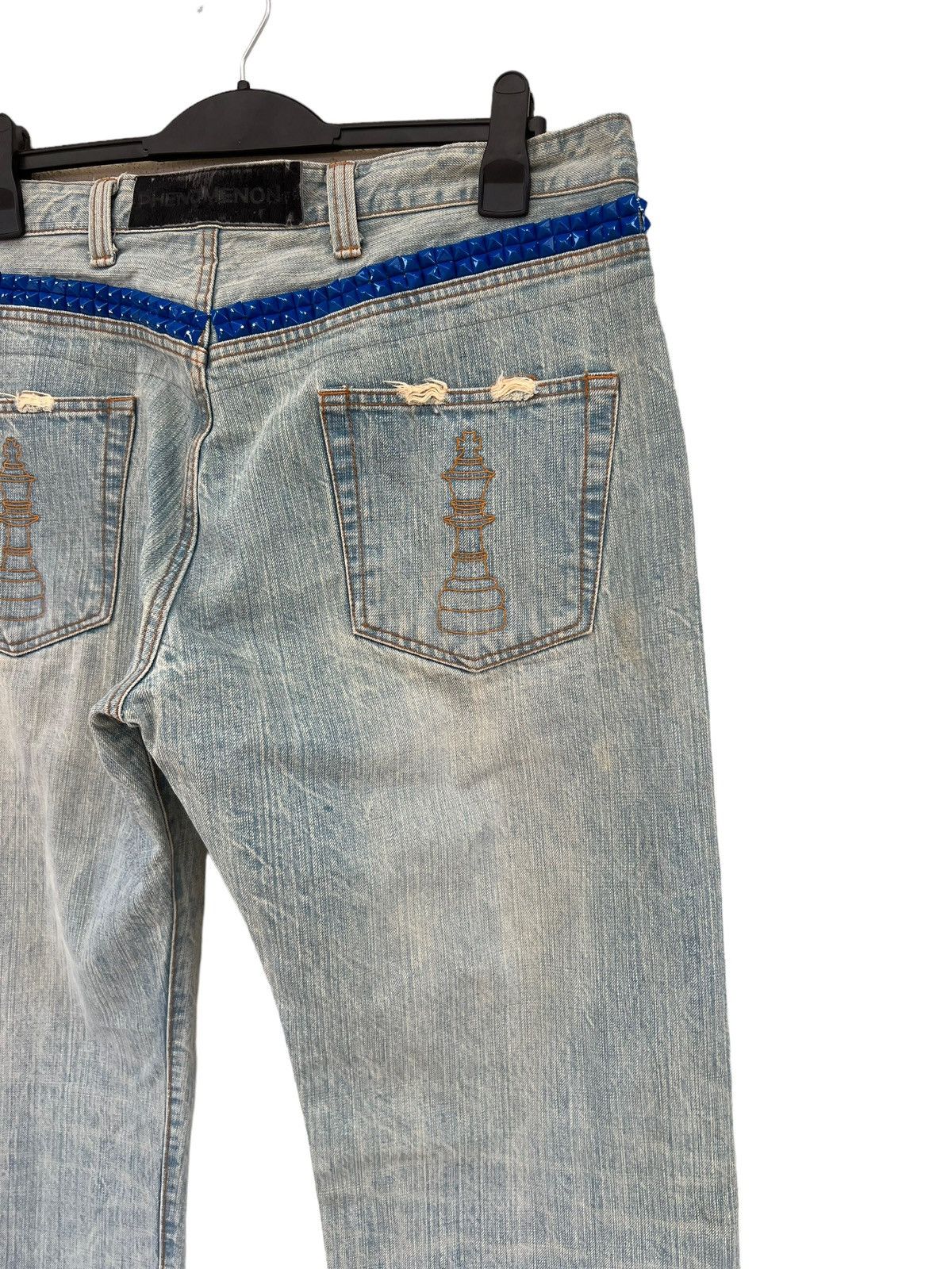 PHENOMENON PHENOMENON Japan Blue Studded Rips Ripped Baggy Denim Jeans Size US 36 / EU 52 - 19 Thumbnail