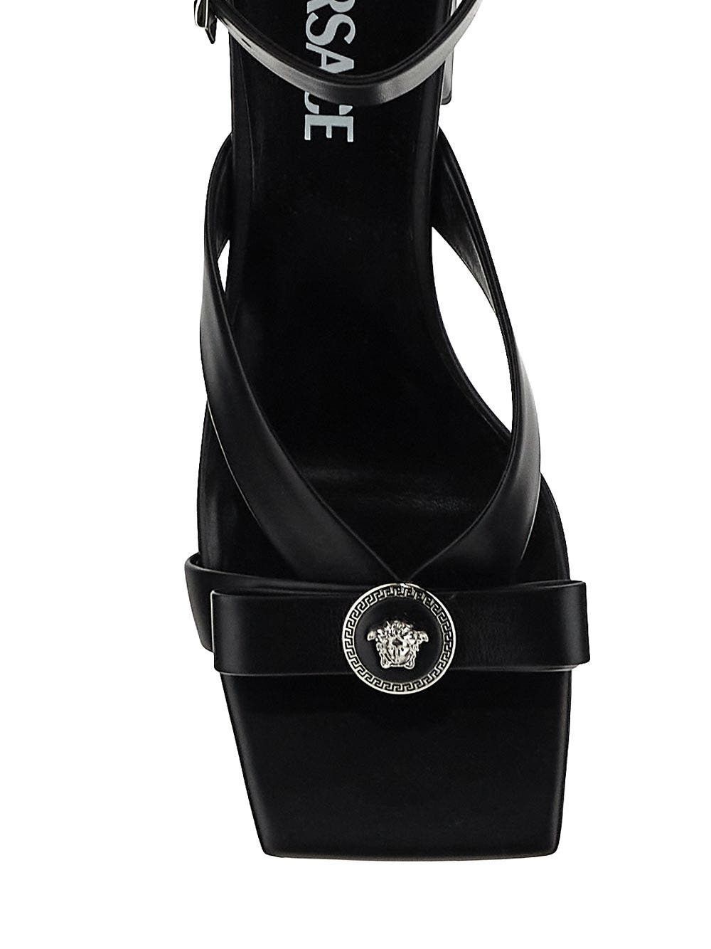 Versace o1y0226 Leather Ankle Strap Sandals in Black Size US 6 / IT 36 - 3 Thumbnail