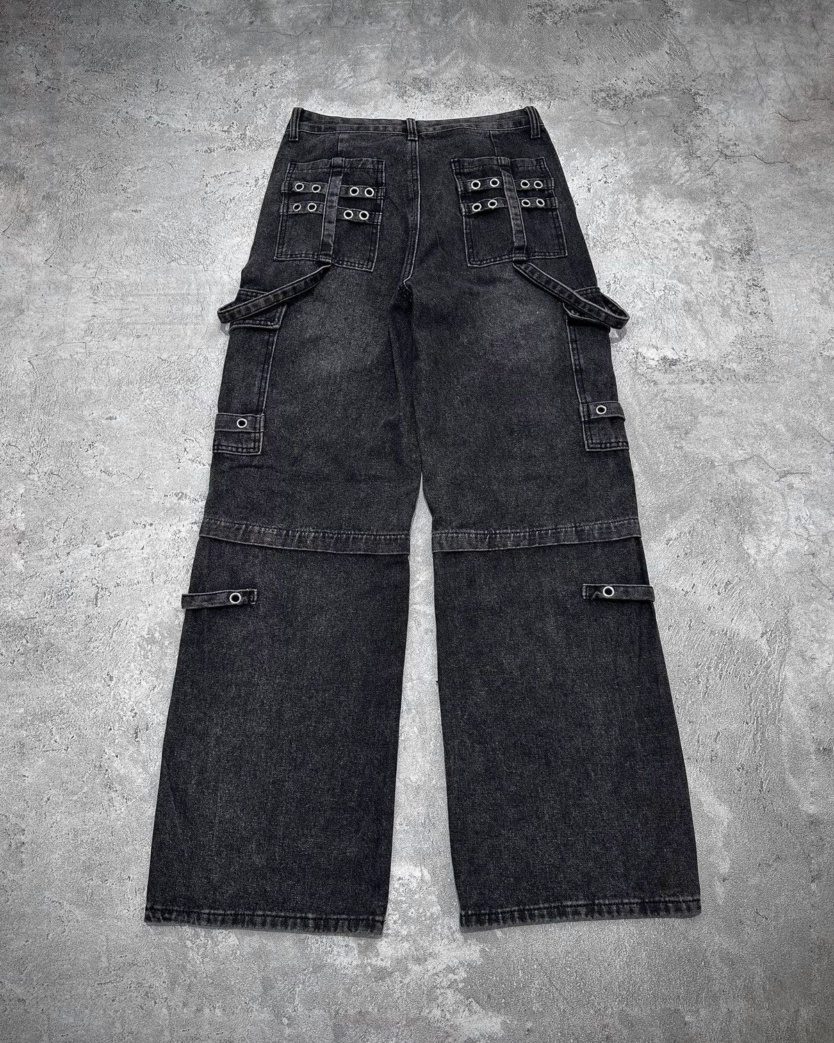 Vintage Y2k Romwe Bondage Wide Leg Denim Pants Jnco Dogtown Fubu Size US 29 - 7 Thumbnail