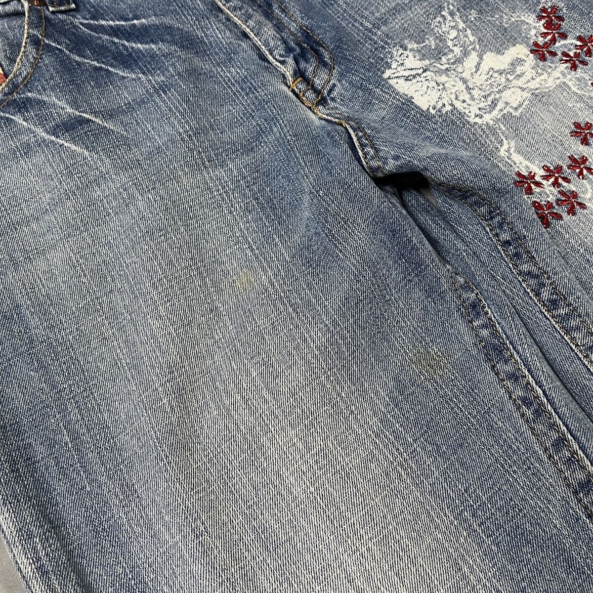 Japanese Brand Vintage Japanese Sakura & Crane Wave Embroidery Denim Size US 34 / EU 50 - 5 Thumbnail