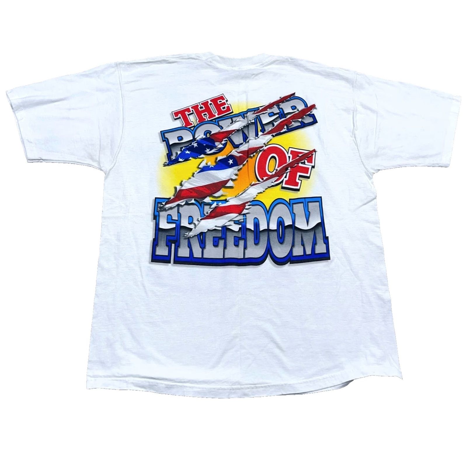 Vintage VINTAGE America Shirt Men XL White Tee USA 90s Logo Graphic Print Short Sleeve Crew Neck Cotton Knit Size US XL / EU 56 / 4 - 2 Thumbnail