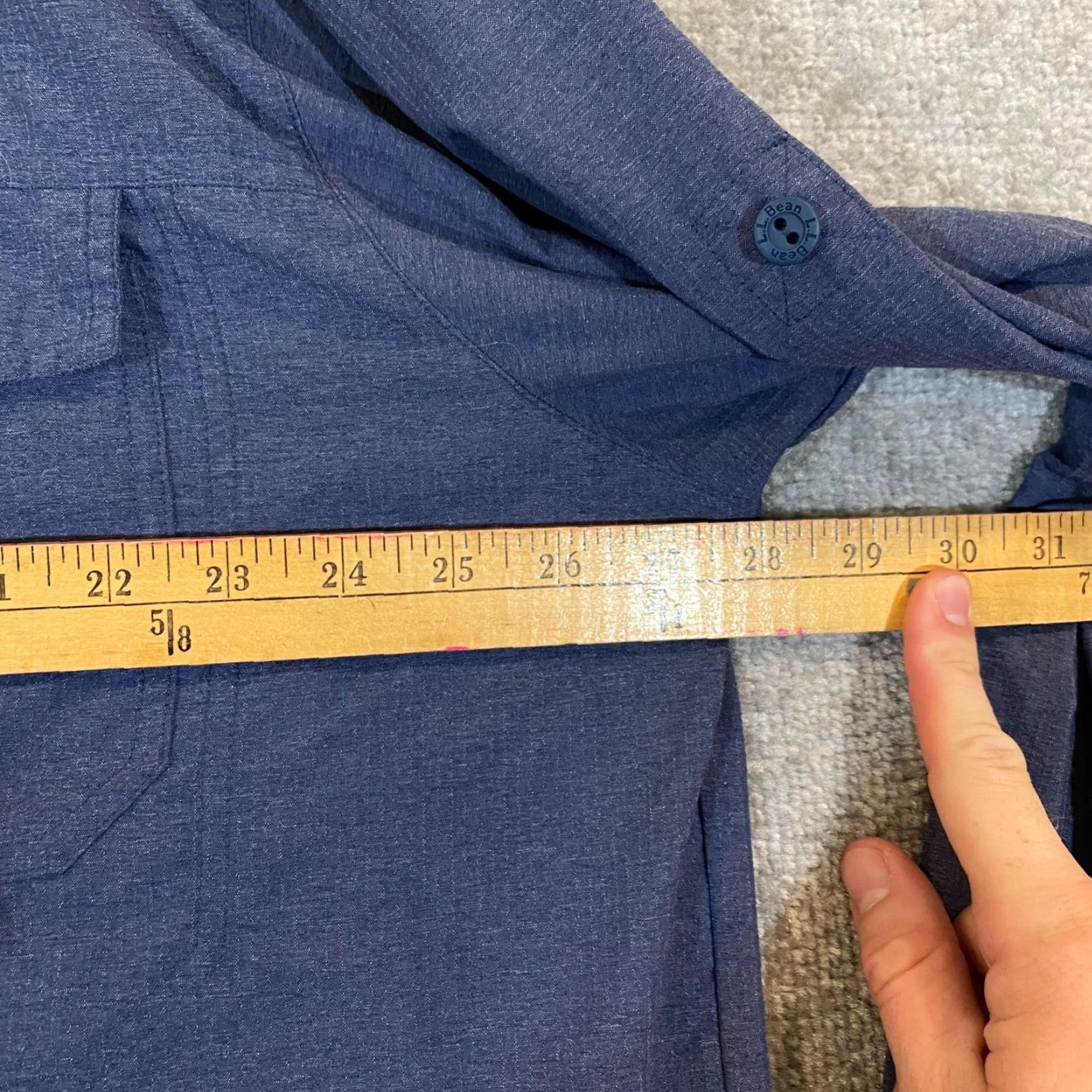 Vintage L.L. Bean Shirt Mens 2XLT Tall Blue Button Up Hiking Trail Outdoor Roll Tab Nylon Size US XXL / EU 58 / 5 - 6 Thumbnail
