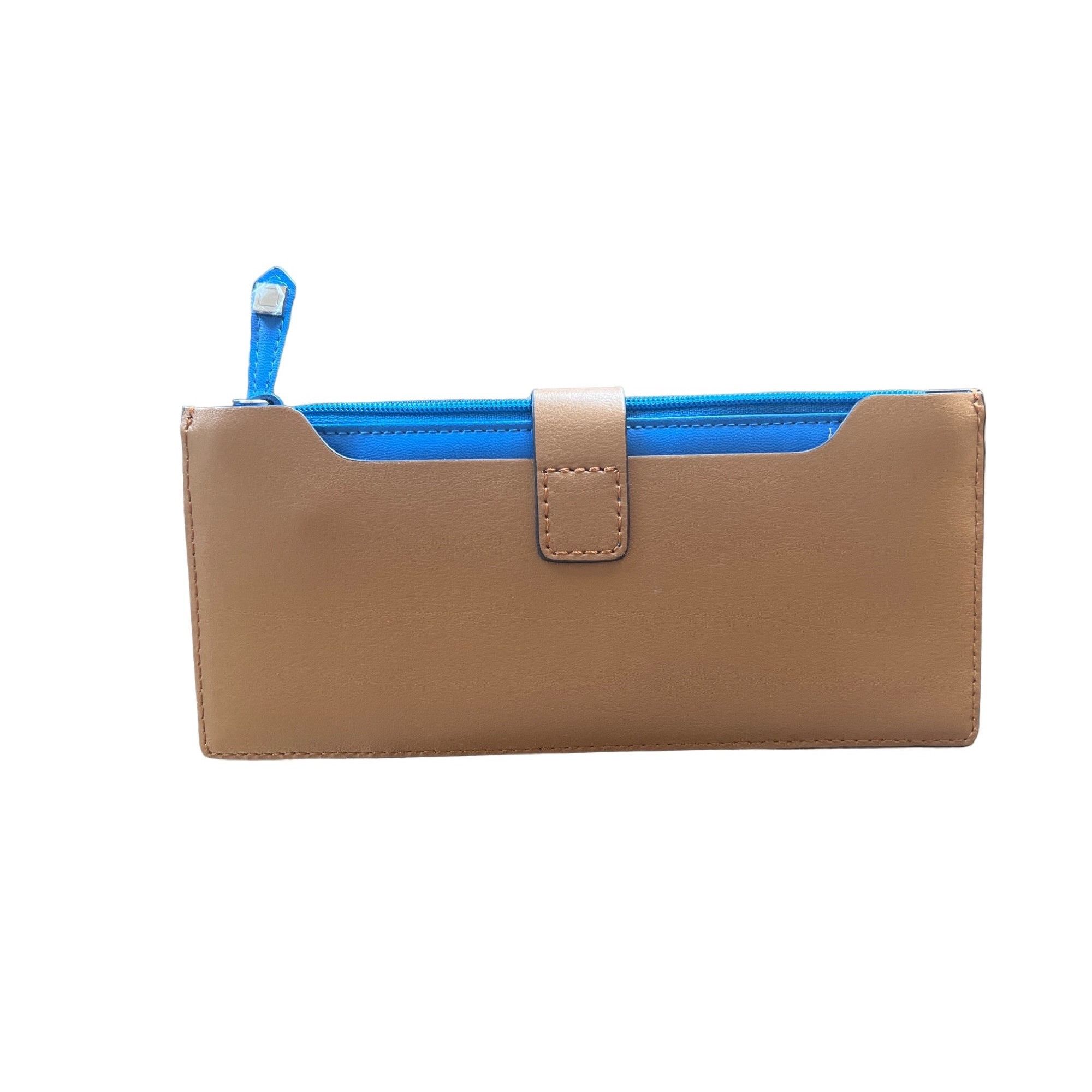 Other Lodis Sandy Italian Leather Brown Wallet W/ Blue Contrast Zi Size ONE SIZE - 3 Thumbnail
