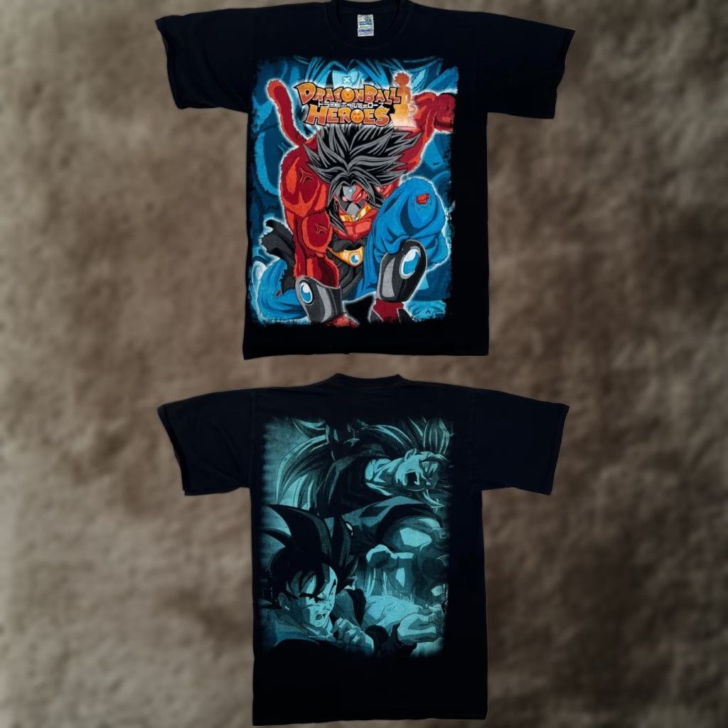 Vintage VINTAGE Dragon Ball Heroes T-Shirt Mens M Black Double-Sided Graphic Print Front Back Goku Anime Size US M / EU 48-50 / 2 - 1 Thumbnail