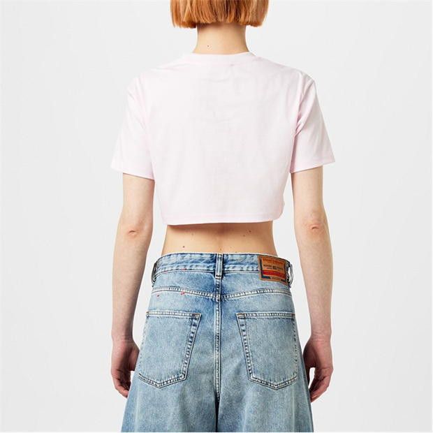 Lanvin o1g2r1mq1024 Logo Cropped T-Shirt in Light Pink Size L / US 10 / IT 46 - 6 Thumbnail
