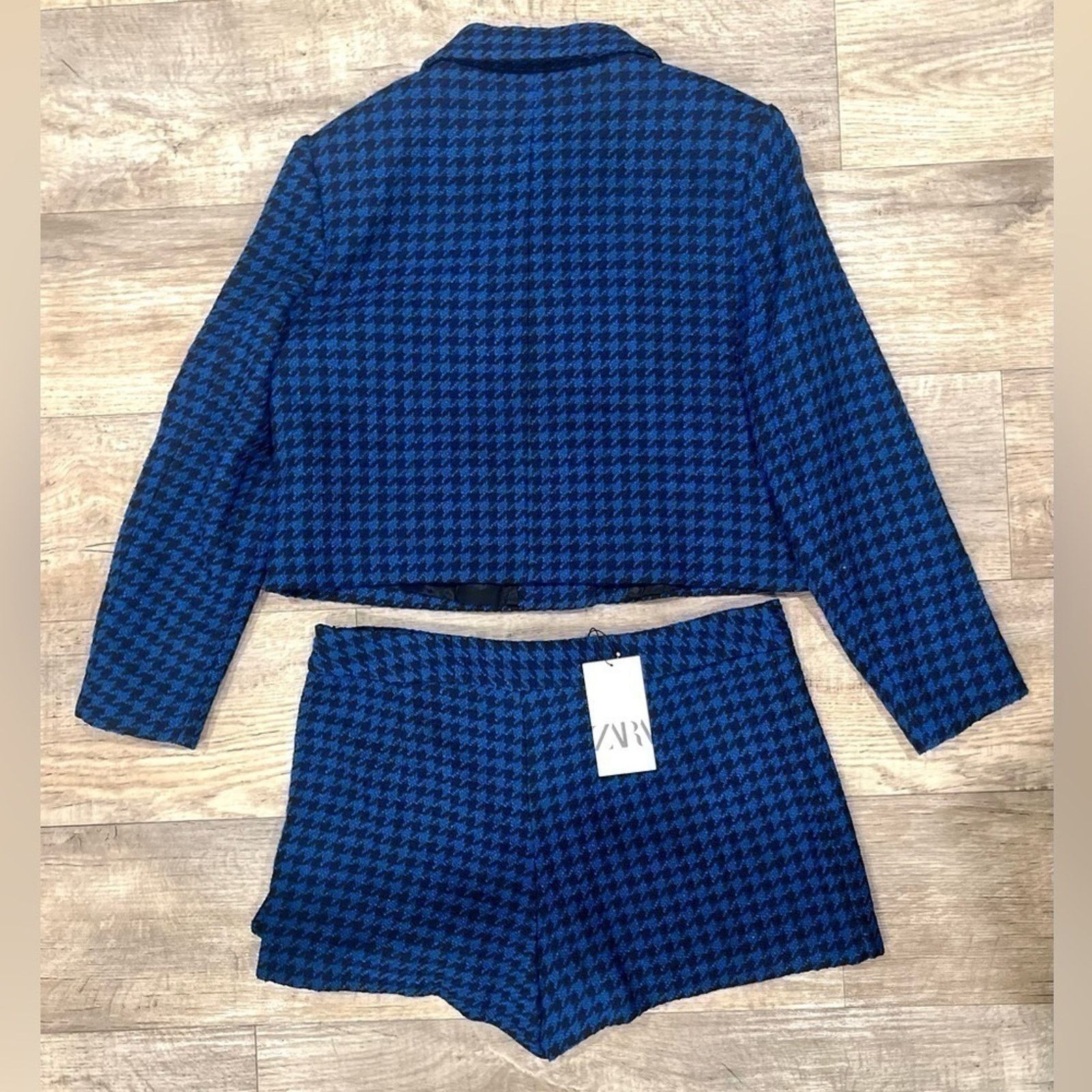 Zara ZARA Houndstooth Blazer + Skort Set NWT L Size L / US 10 / IT 46 - 24 Thumbnail