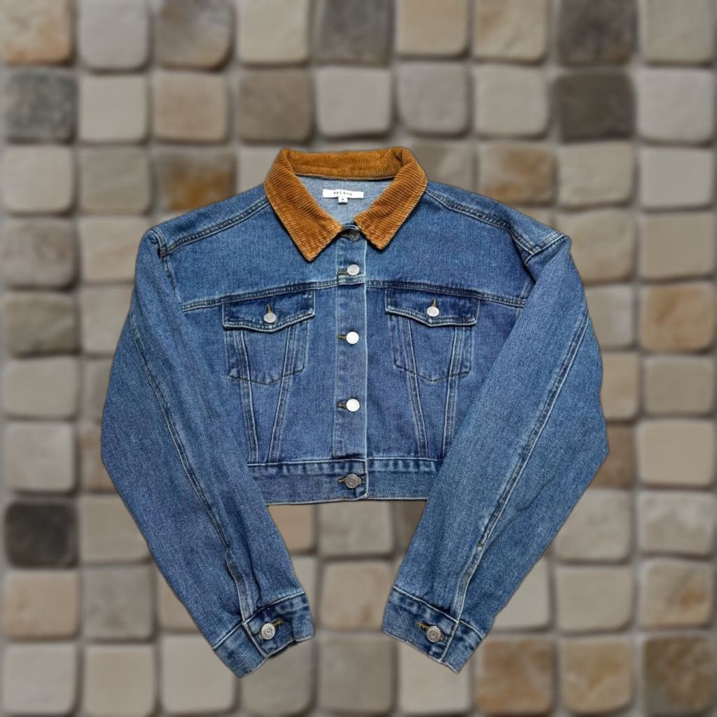 Pacsun Pacsun Jacket Womens Medium Blue Cotton Denim Cropped Bomber Size M / US 6-8 / IT 42-44 - 1 Thumbnail