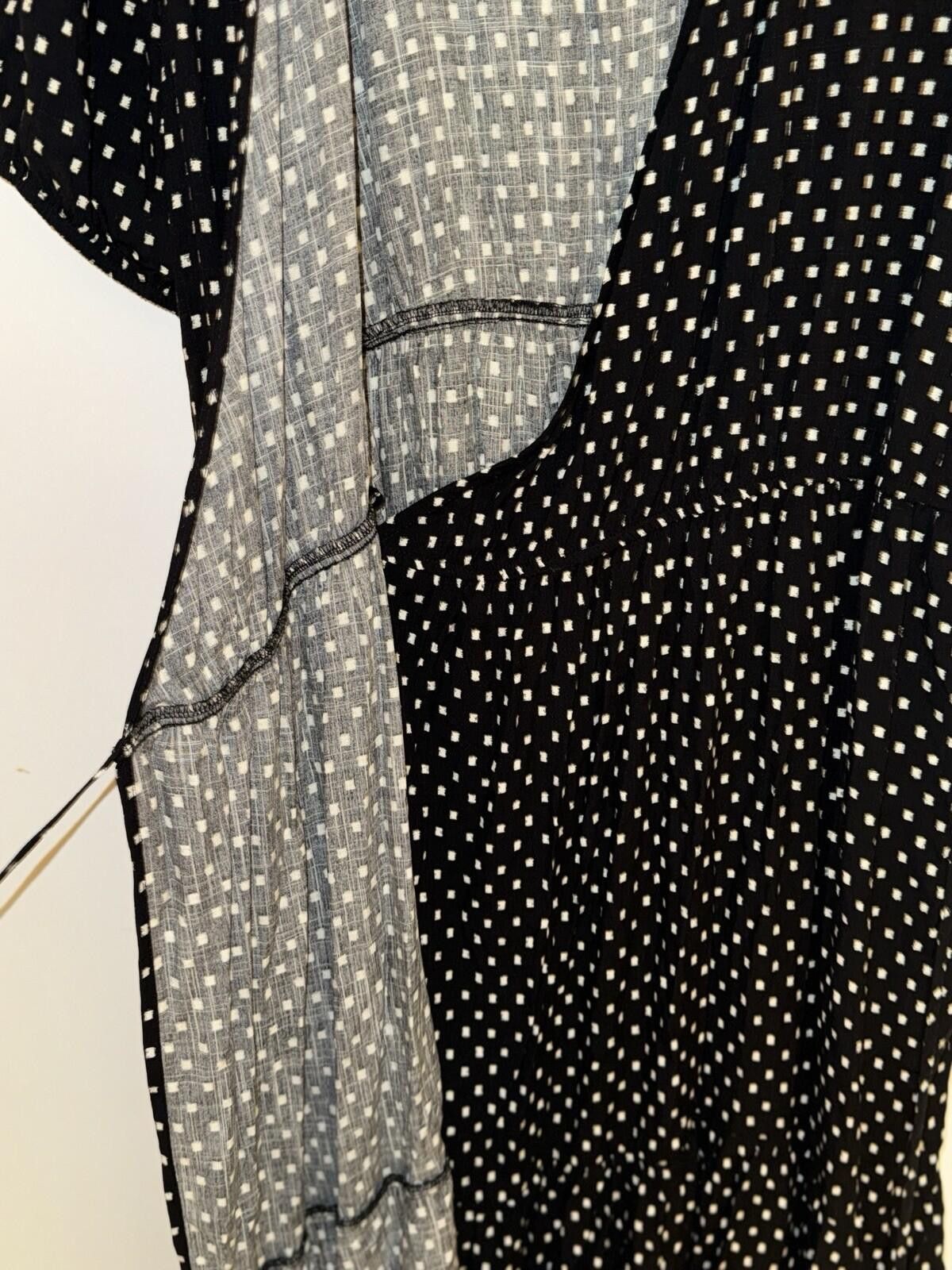 Other Knox Rose Wrap Black White Polka Dot Squares Tiered Dress Size XXL / US 16-18 / IT 52-54 - 11 Thumbnail