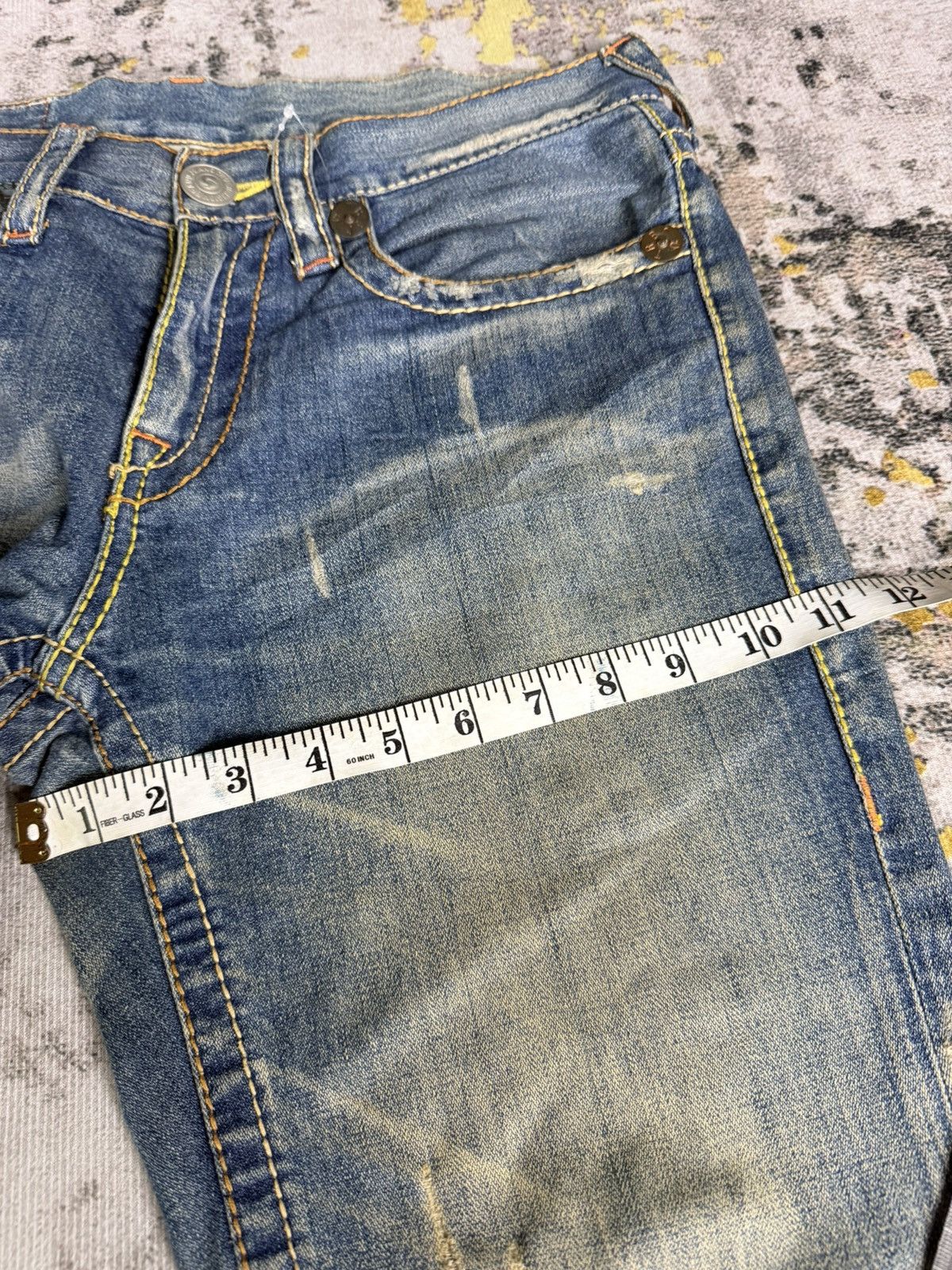 Tornado Mart Vintage True Religion Joey Big T Flared Distressed Jeans Size US 33 - 9 Thumbnail