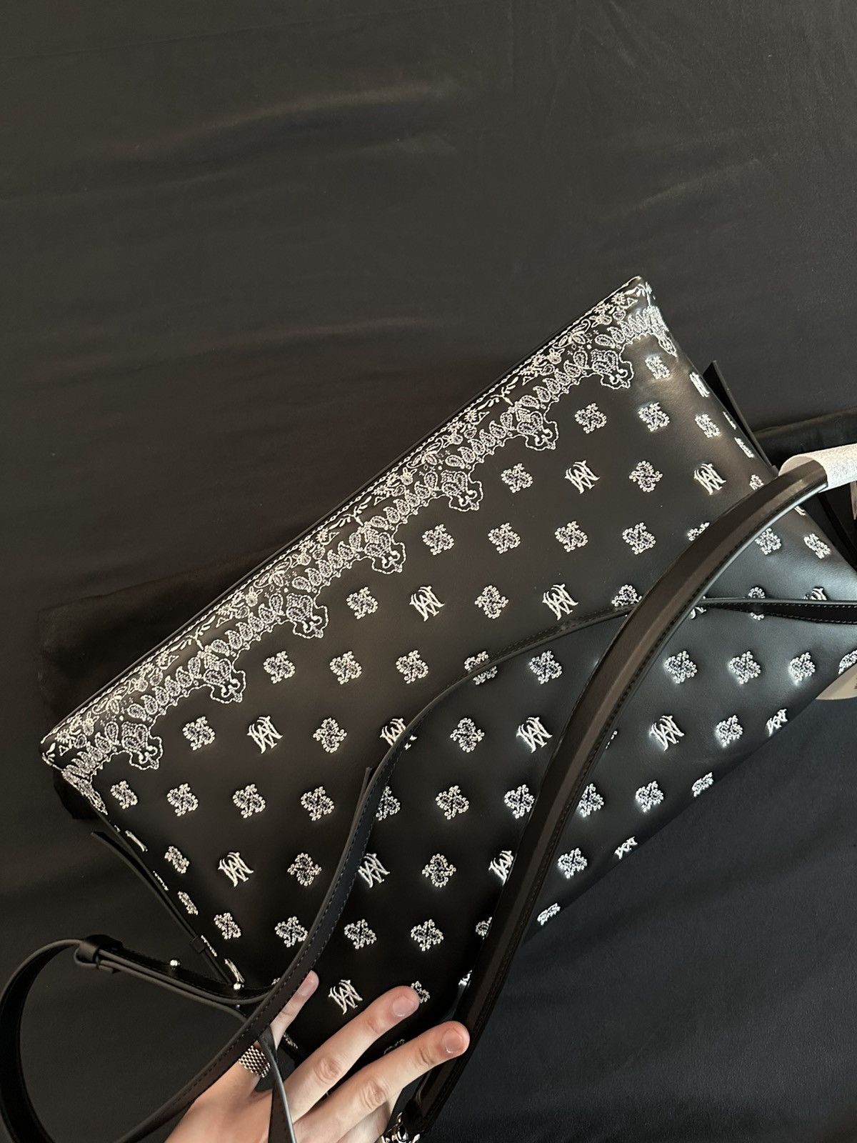Amiri Amiri Monogram Paisley Leather Hobo Crossbag Size ONE SIZE - 7 Thumbnail