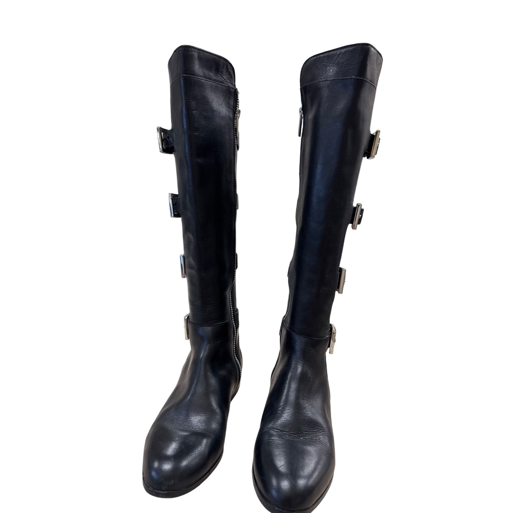 Michael Kors Michael Kors Womens Black Leather Knee High Boots With Buckl Size US 7 / IT 37 - 7 Thumbnail