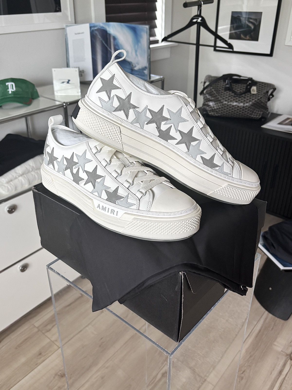 Amiri AMIRI | STAR PATCH LEATHER GREY SNEAKER LOGO Size US 15 / EU 48 - 3 Thumbnail
