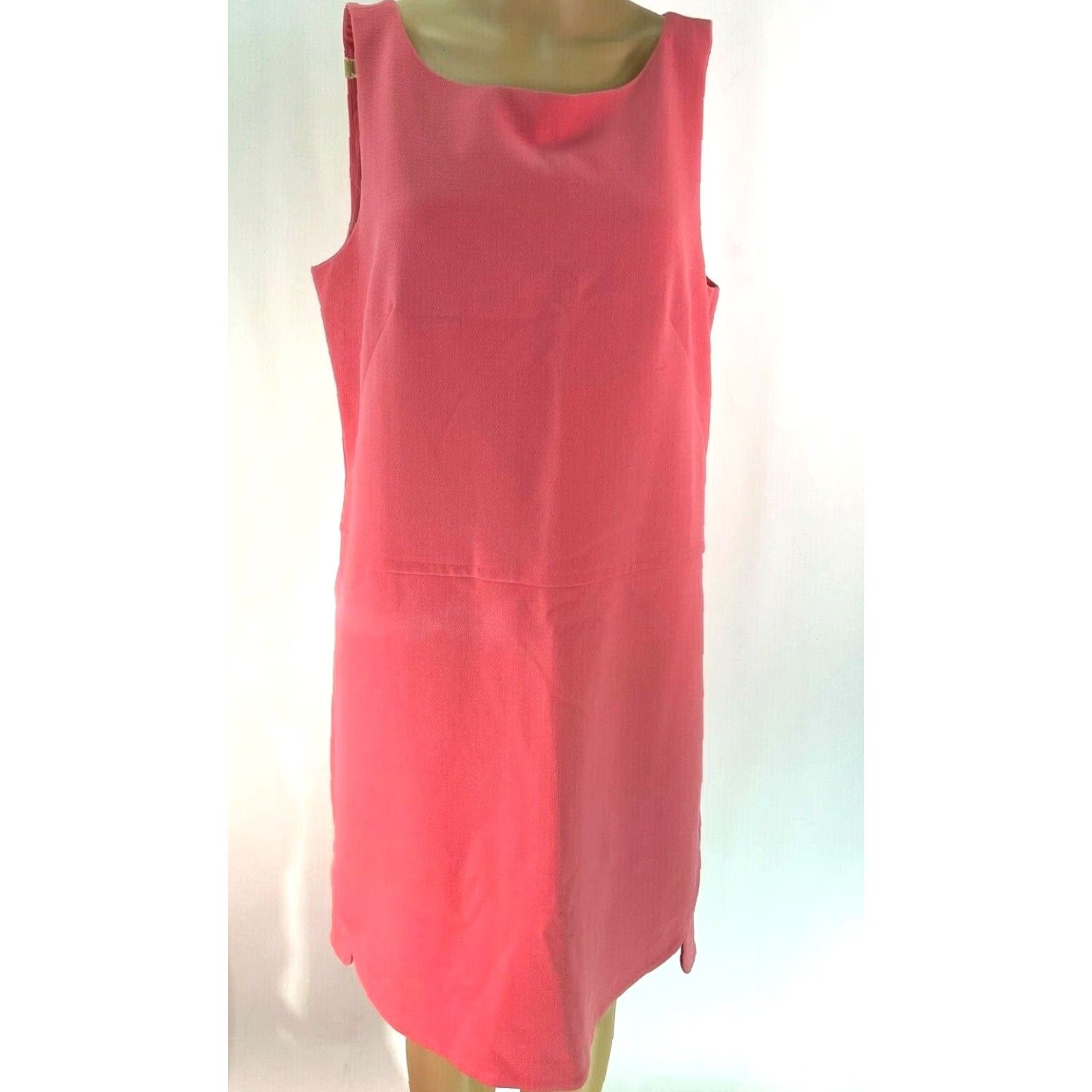 Ann Taylor Dress Womens Pink Sleeveless Round Neck Short Shift Size 12