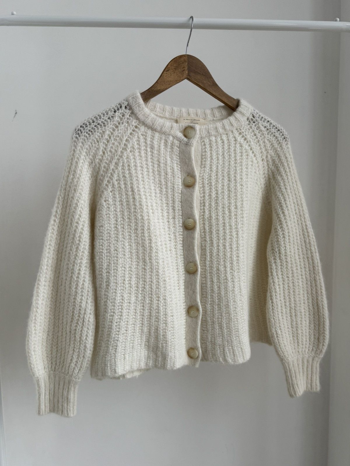 Sezane La Maille Sezane Wool Mohair Knitted Button Up Sweater Size S / US 4 / IT 40 - 2 Thumbnail