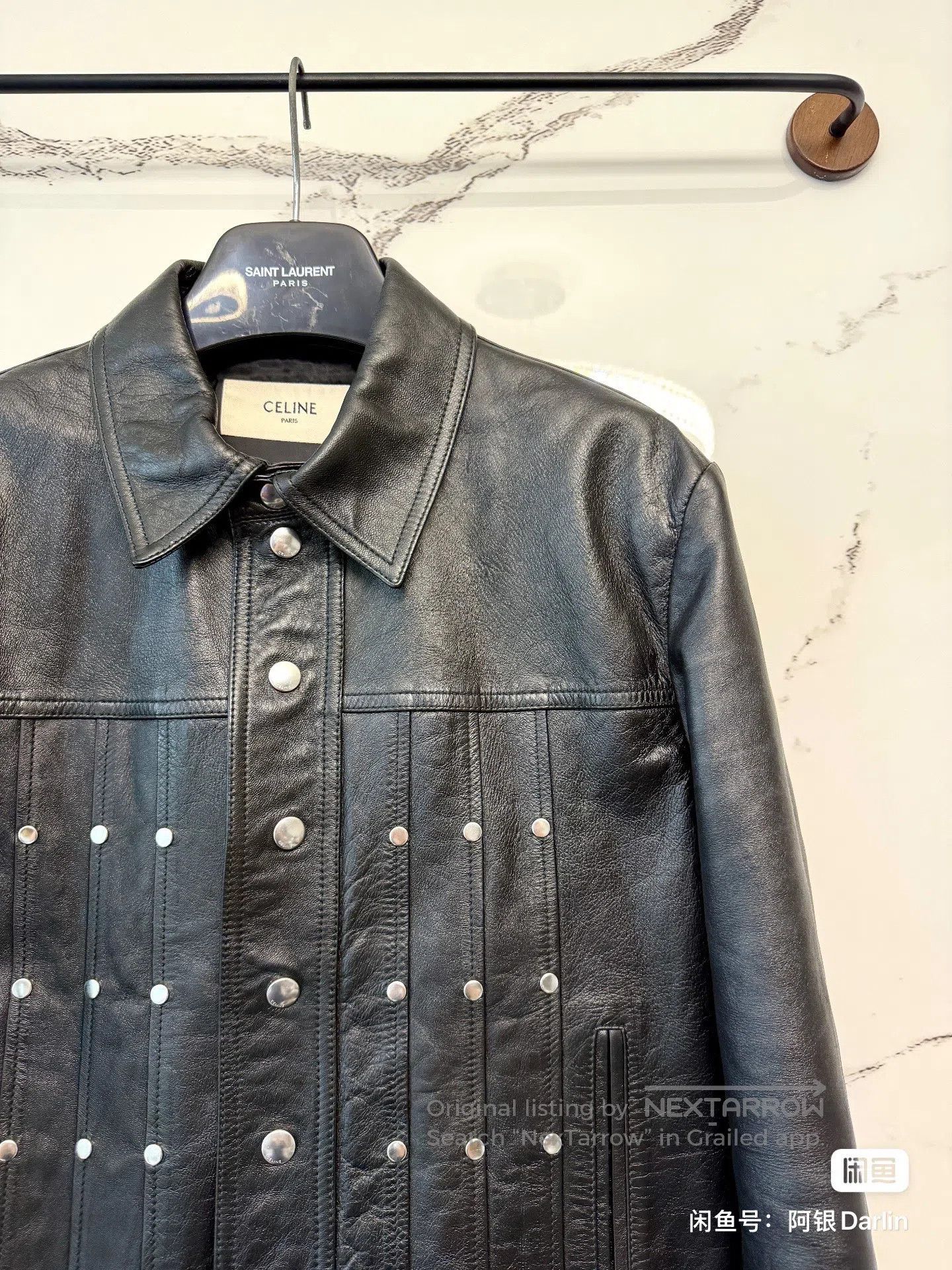 Celine CELINE Black Rivet Leather Jacket| Size US L / EU 52-54 / 3 - 2 Thumbnail
