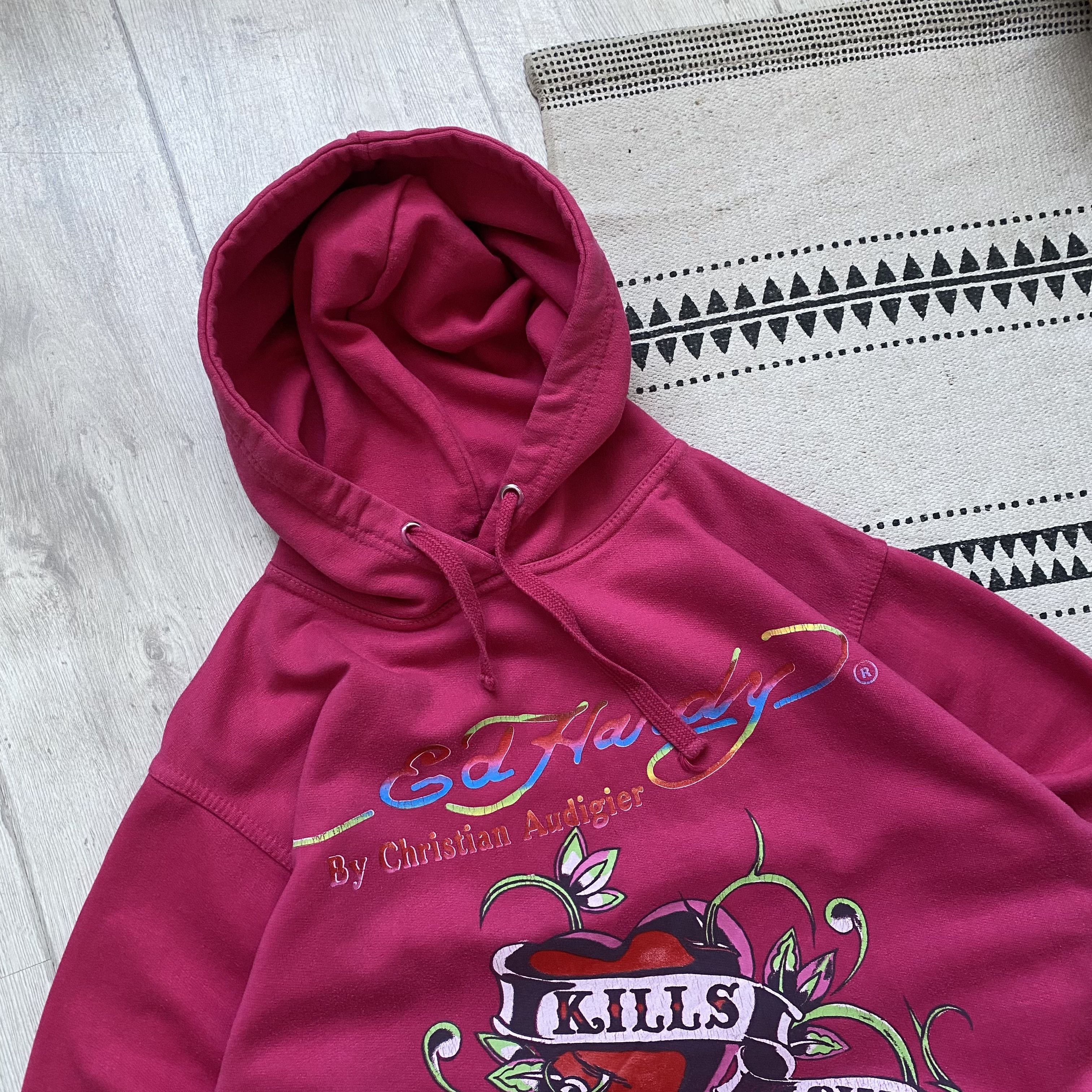 Ed Hardy ❤️ Y2K Vintage 2000s Ed Hardy hoodie pink big logo Size US S / EU 44-46 / 1 - 2 Thumbnail