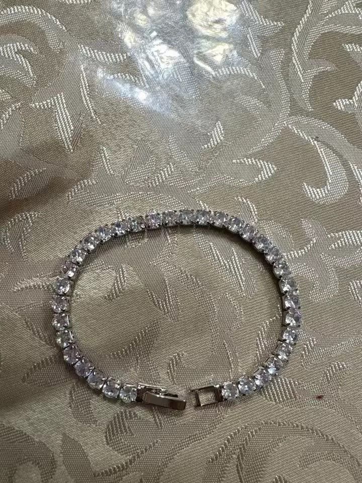 Jewelry 4mm + 18 cm Iced out Bracelet Jewelry Casual Chain Cuff Size ONE SIZE - 3 Thumbnail