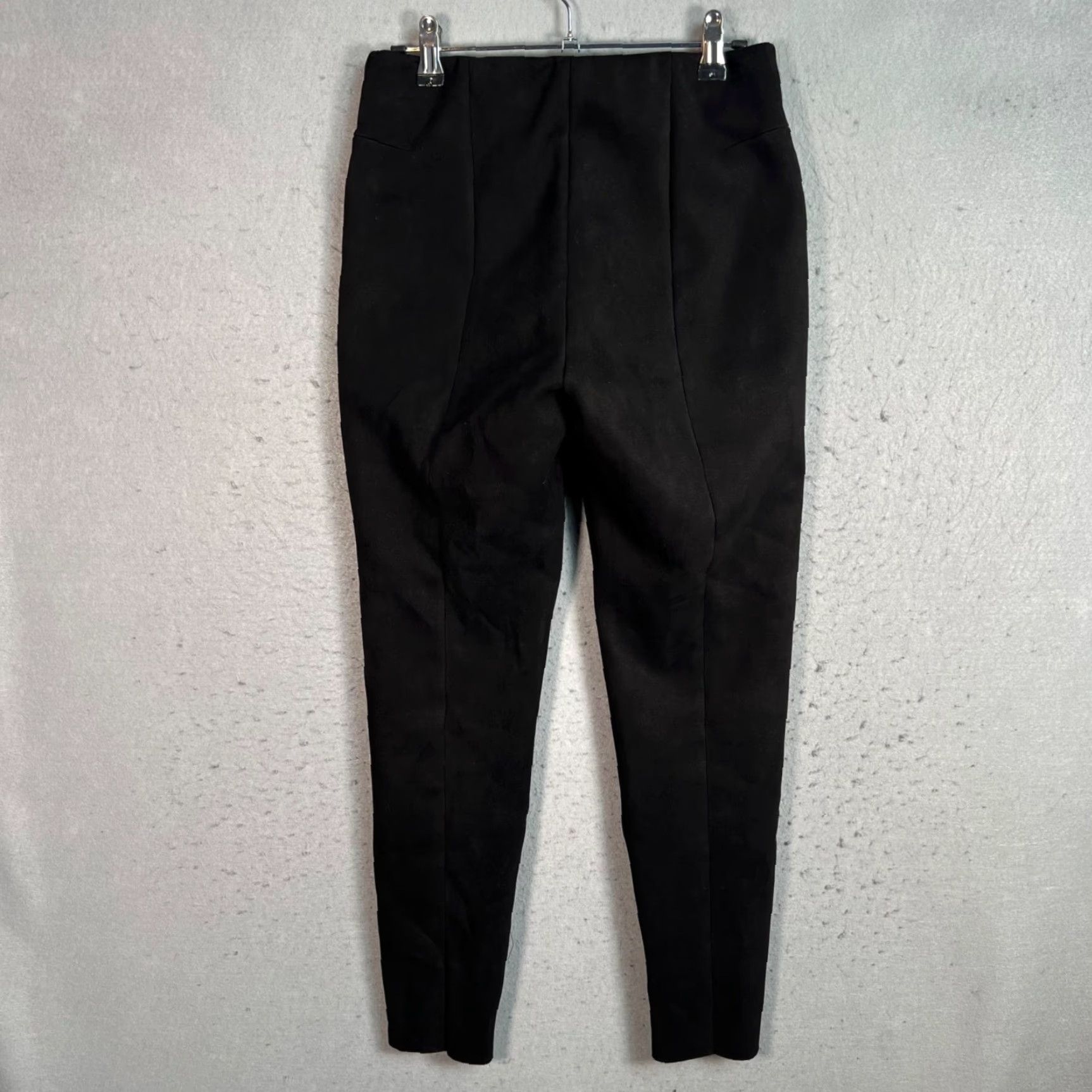 Zara Zara Basic Pants Womens Small Black Skinny Suede Like Texture Size 28" / US 6 / IT 42 - 2 Thumbnail