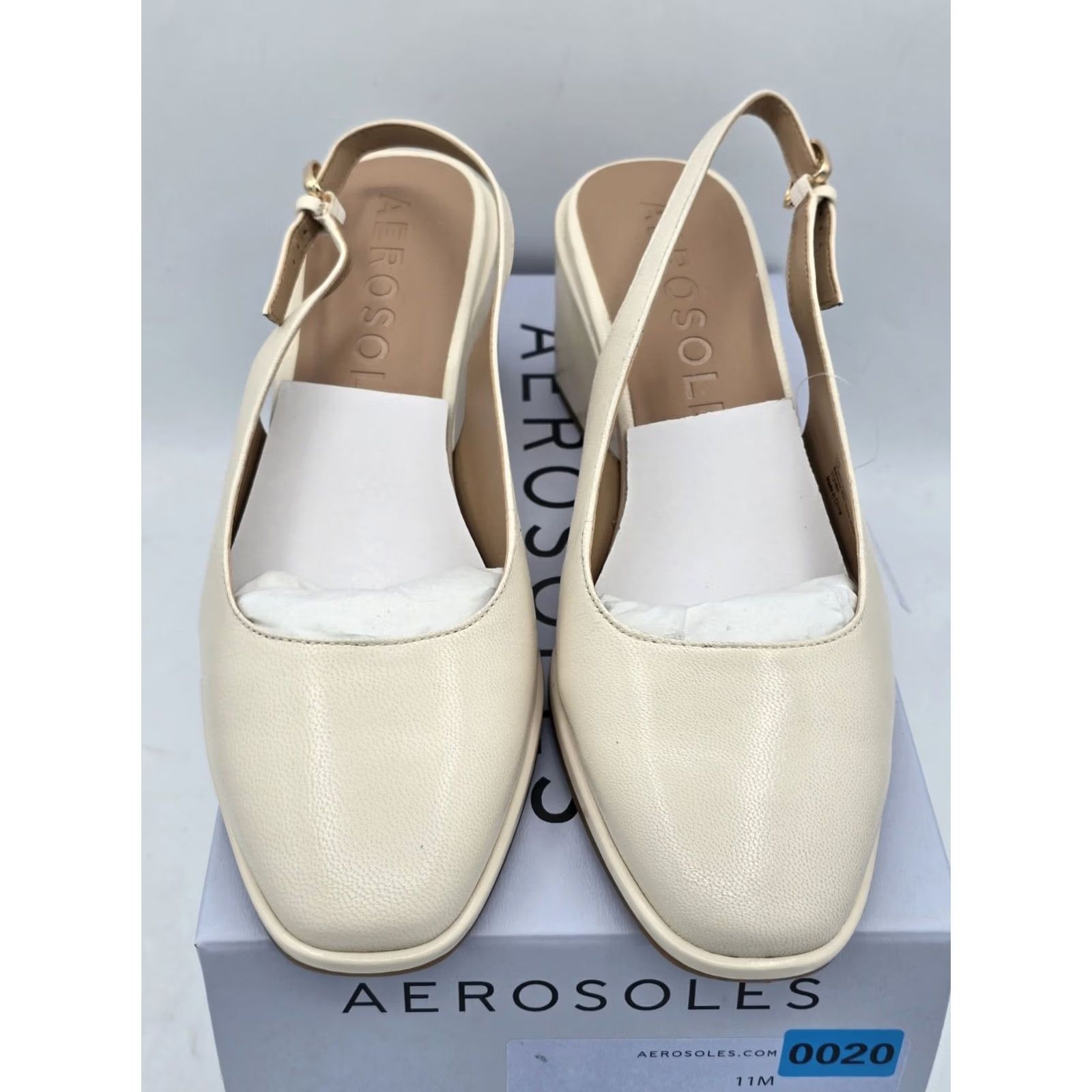 Vintage Aerosoles Aria Women's Heels Eggnog Leather Size 11 M Size US 11 / IT 41 - 4 Thumbnail
