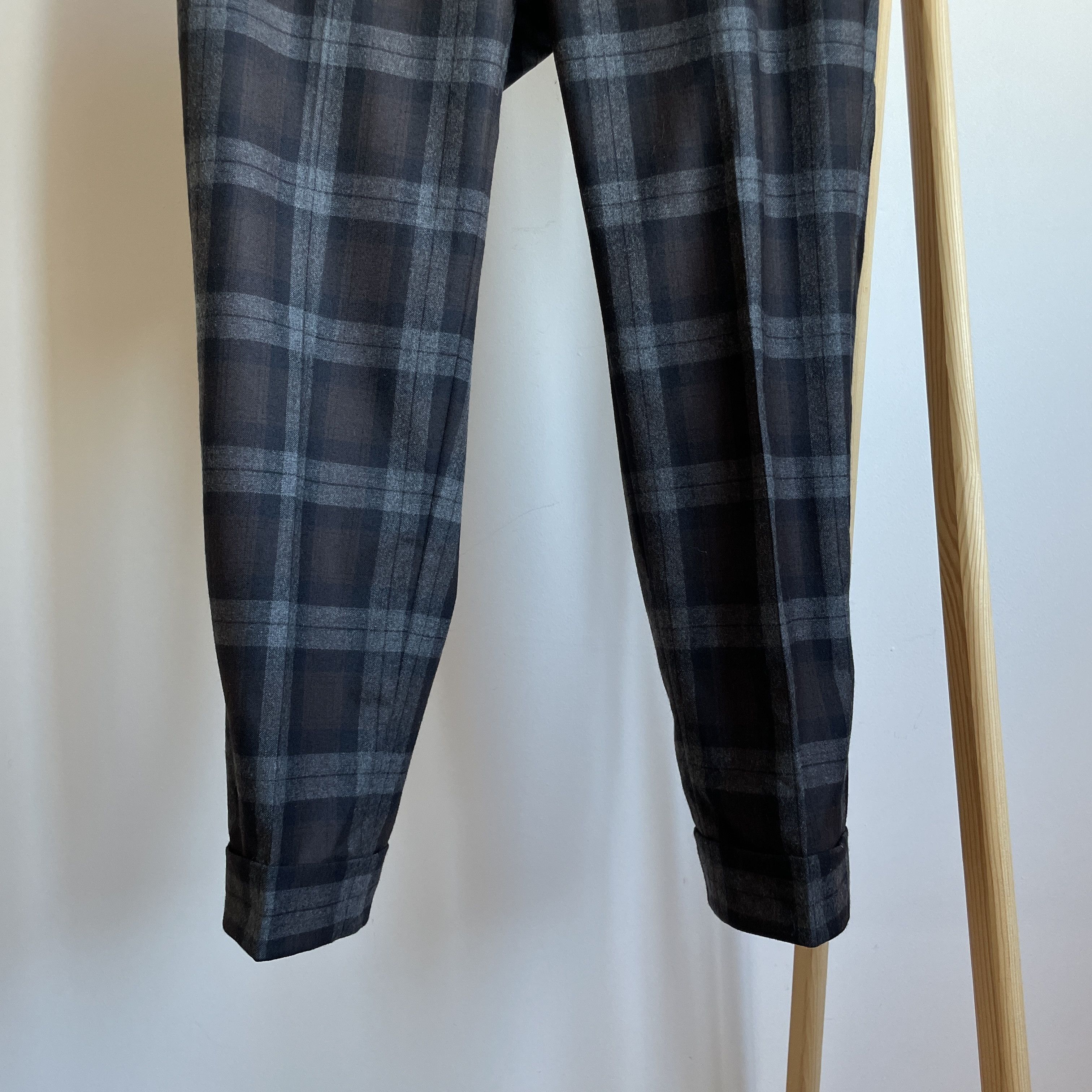 PT Torino PT01 Pantaloni Torino Cropped Plaid Slim Wool Dress Trousers Size US 30 / EU 46 - 6 Thumbnail