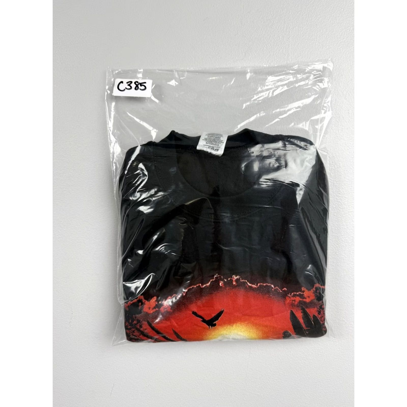 Jerzees Jerzees Sweatshirt Mens Large Black Fleece Crewneck Graphic Print Bald Eagle Sunset Winter Nature Animals Logo Regular Fit Front Chest Size US L / EU 52-54 / 3 - 6 Thumbnail
