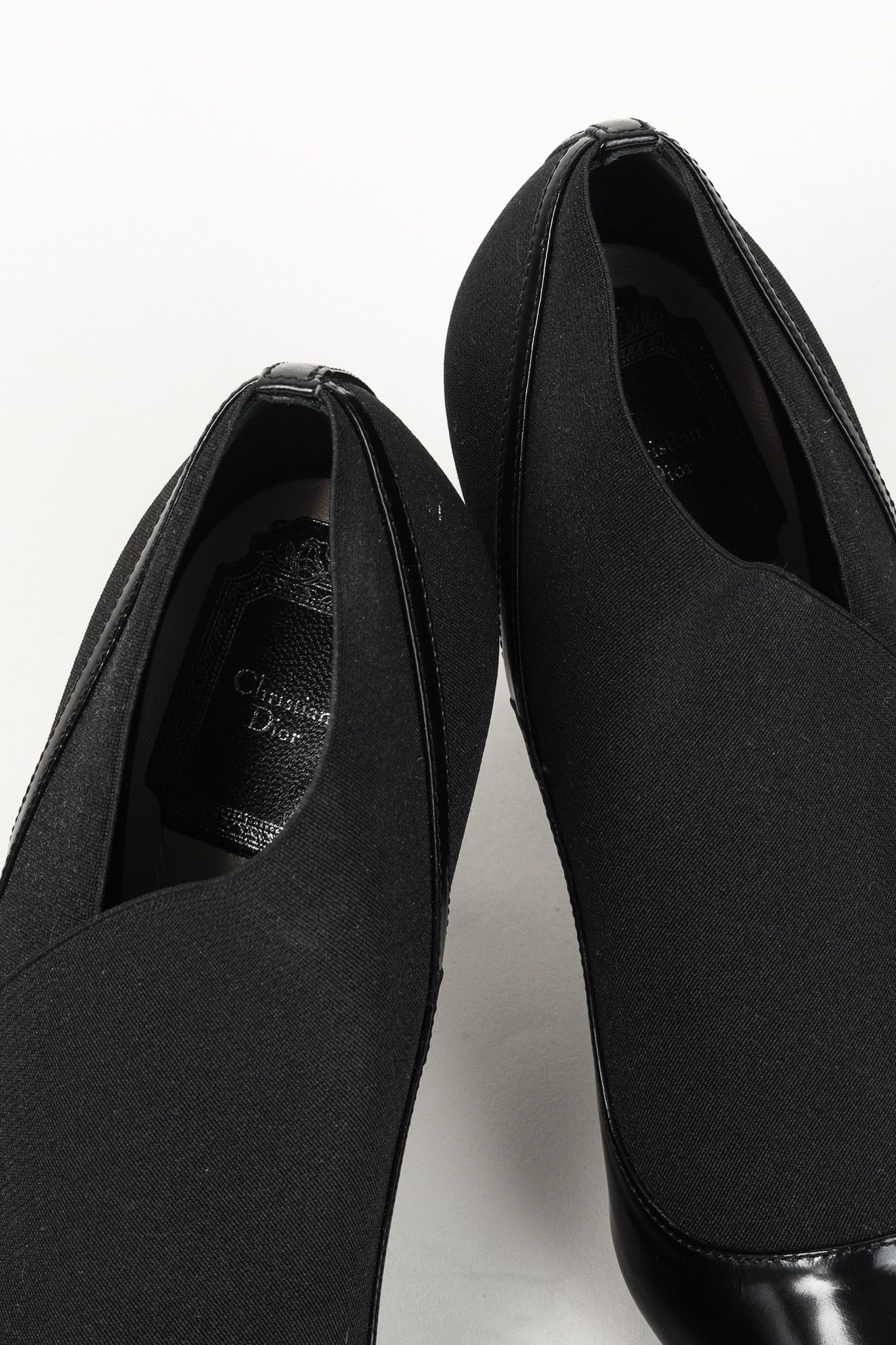 Dior Christian Dior Black Leather Elastic Pointed Toe Bootie Size US 8.5 / IT 38.5 - 9 Thumbnail