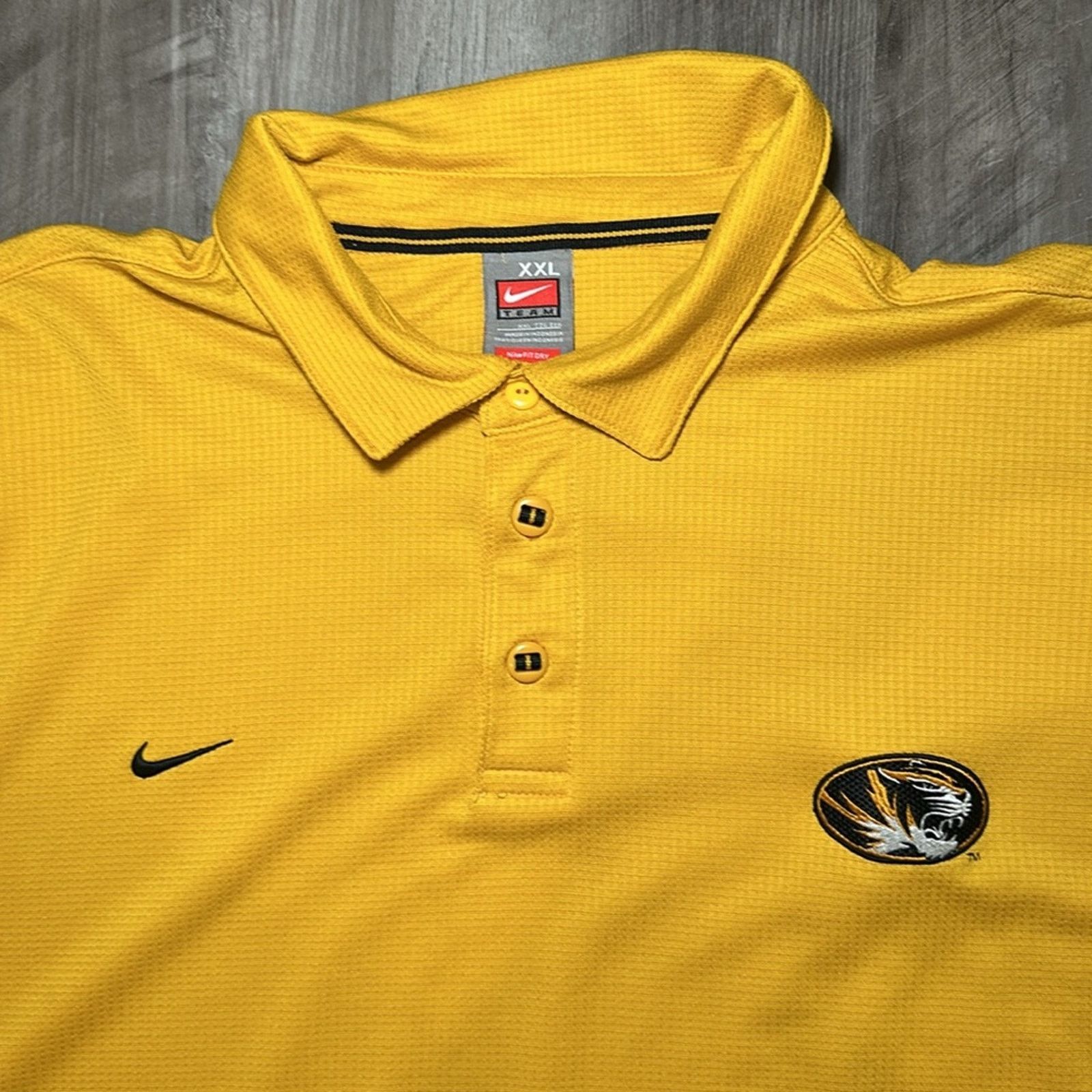 Nike Missouri Tigers Nike Team FitDry Mesh Polo - 2XL Size US XXL / EU 58 / 5 - 5 Thumbnail