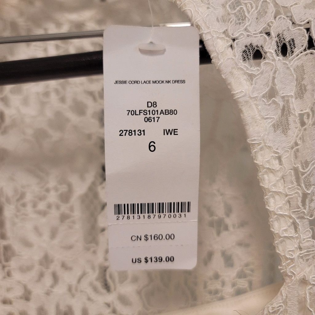 Bebe NWT BEBE JESSIE WHITE LACE MOCK NECK DRESS $139 SIZE 6 Size M / US 6-8 / IT 42-44 - 8 Thumbnail
