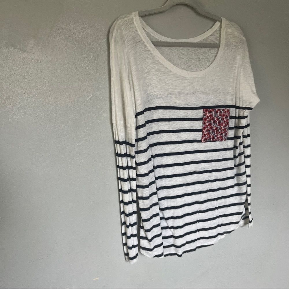 Anthropologie Anthropologie t.la 3/4 Slv Top w Stripes & Pocket Small Size S / US 4 / IT 40 - 4 Thumbnail
