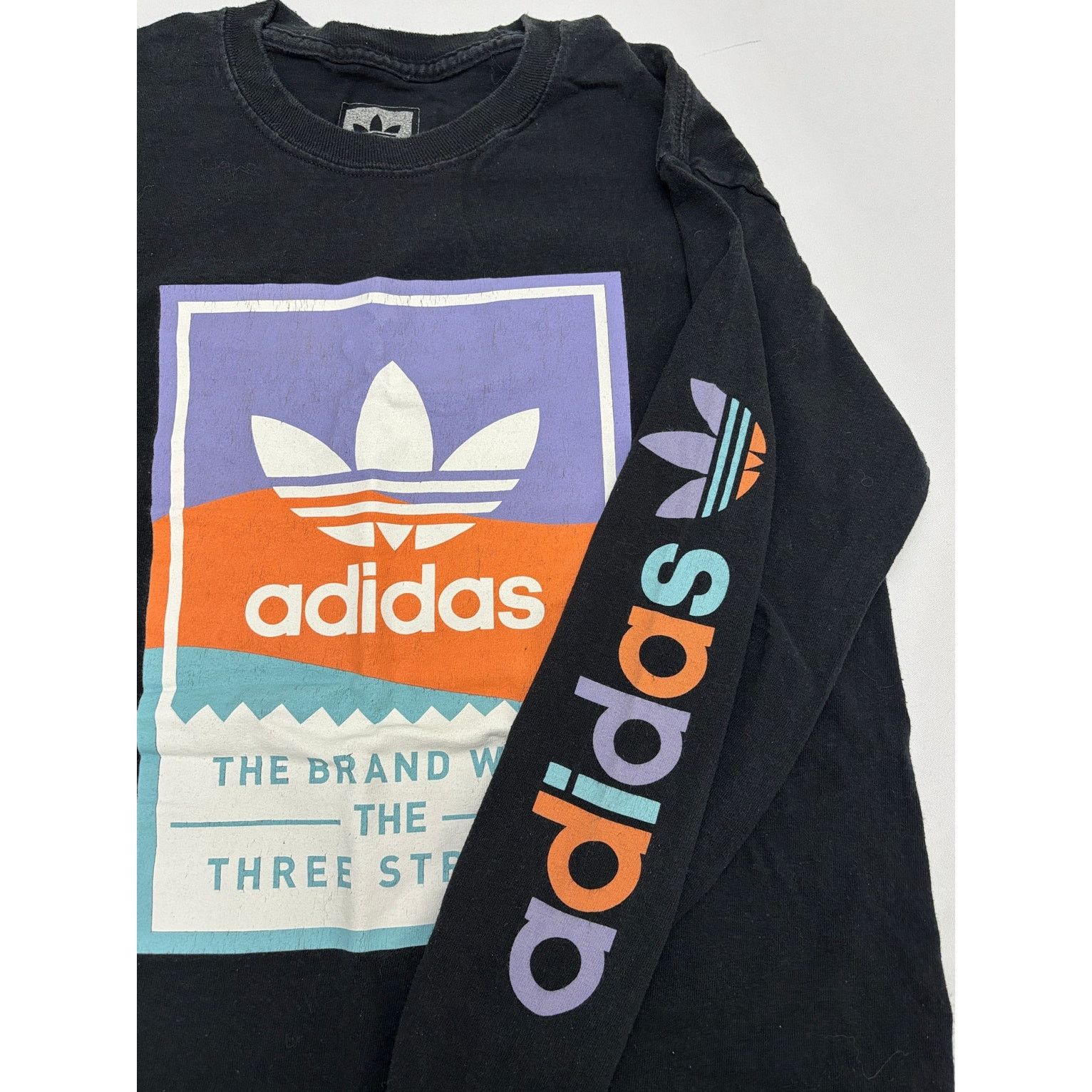 Adidas Size S | ADIDAS Men's Box Logo Long Sleeve Crew Neck T-shirt Size US S / EU 44-46 / 1 - 2 Thumbnail
