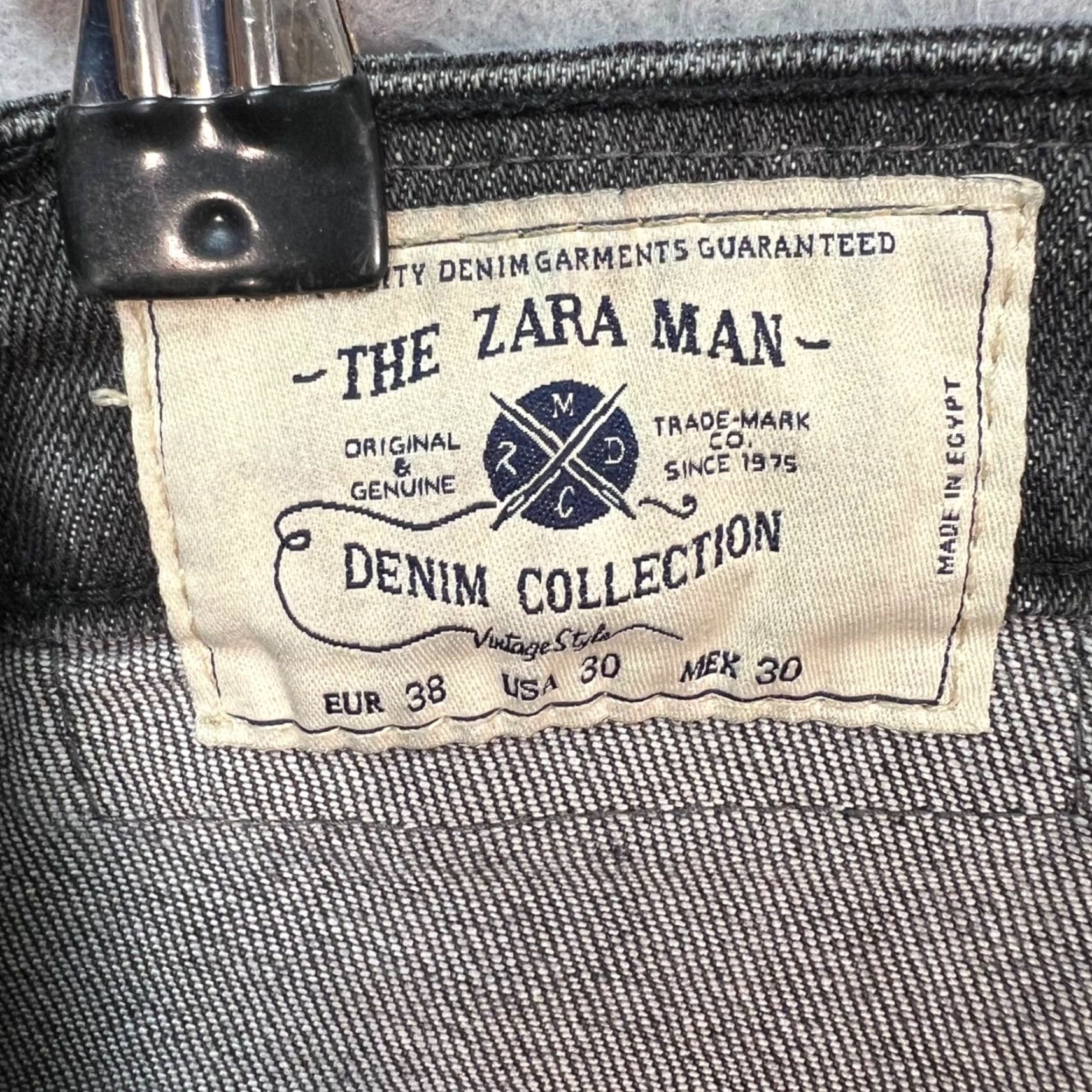 Zara Zara Men Skinny Jeans - 30 Slim Distressed Gray Cotton Denim 5-Pocket Zip Button Mid Rise Regular Inseam 30 Adults Mens Jeans Size US 30 / EU 46 - 3 Thumbnail
