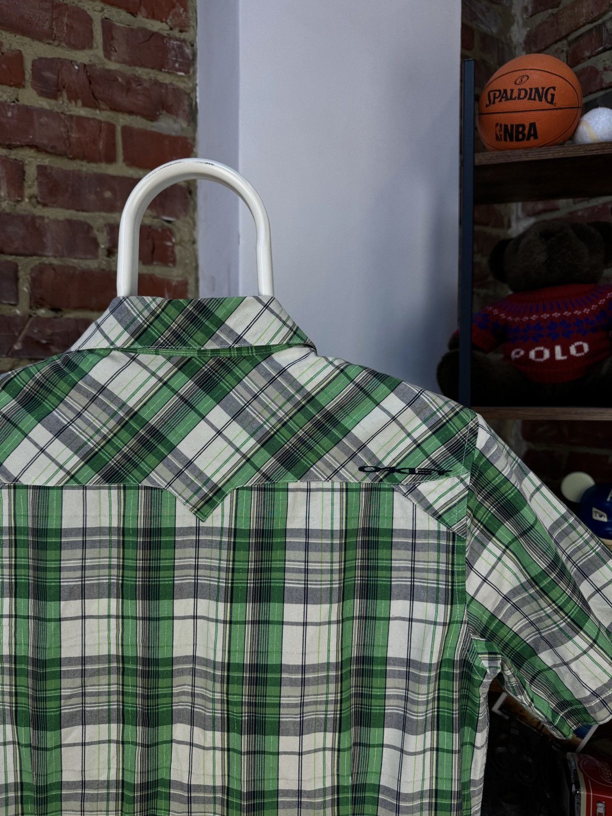Oakley × Vintage OAKLEY Vintage Mens Short Sleeve Plaid Green Shirt Size US S / EU 44-46 / 1 - 10 Thumbnail