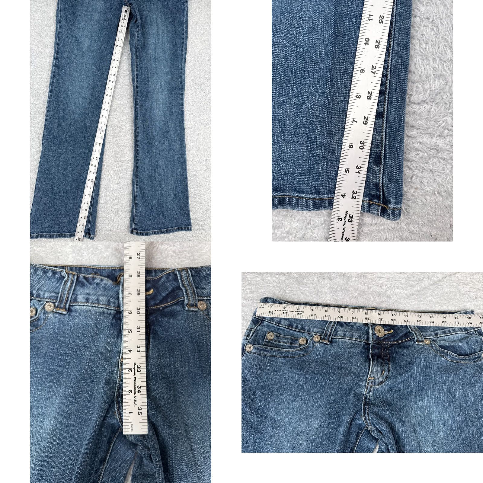 Guess GUESS Womens Bootcut Jeans 31 Blue Denim Low Rise 32x33 Regular Stretch Size 24" / US 00 / IT 34 - 8 Thumbnail
