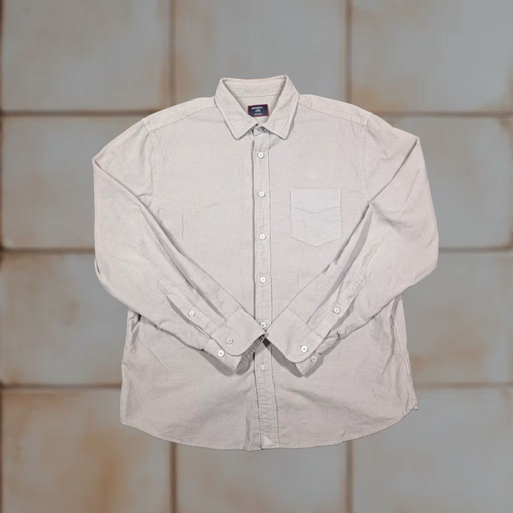 UNTUCKit UNTUCKit Caprine Shirt Mens Large Gray Corduroy Long Sleeve Button Front Size US L / EU 52-54 / 3 - 1 Thumbnail