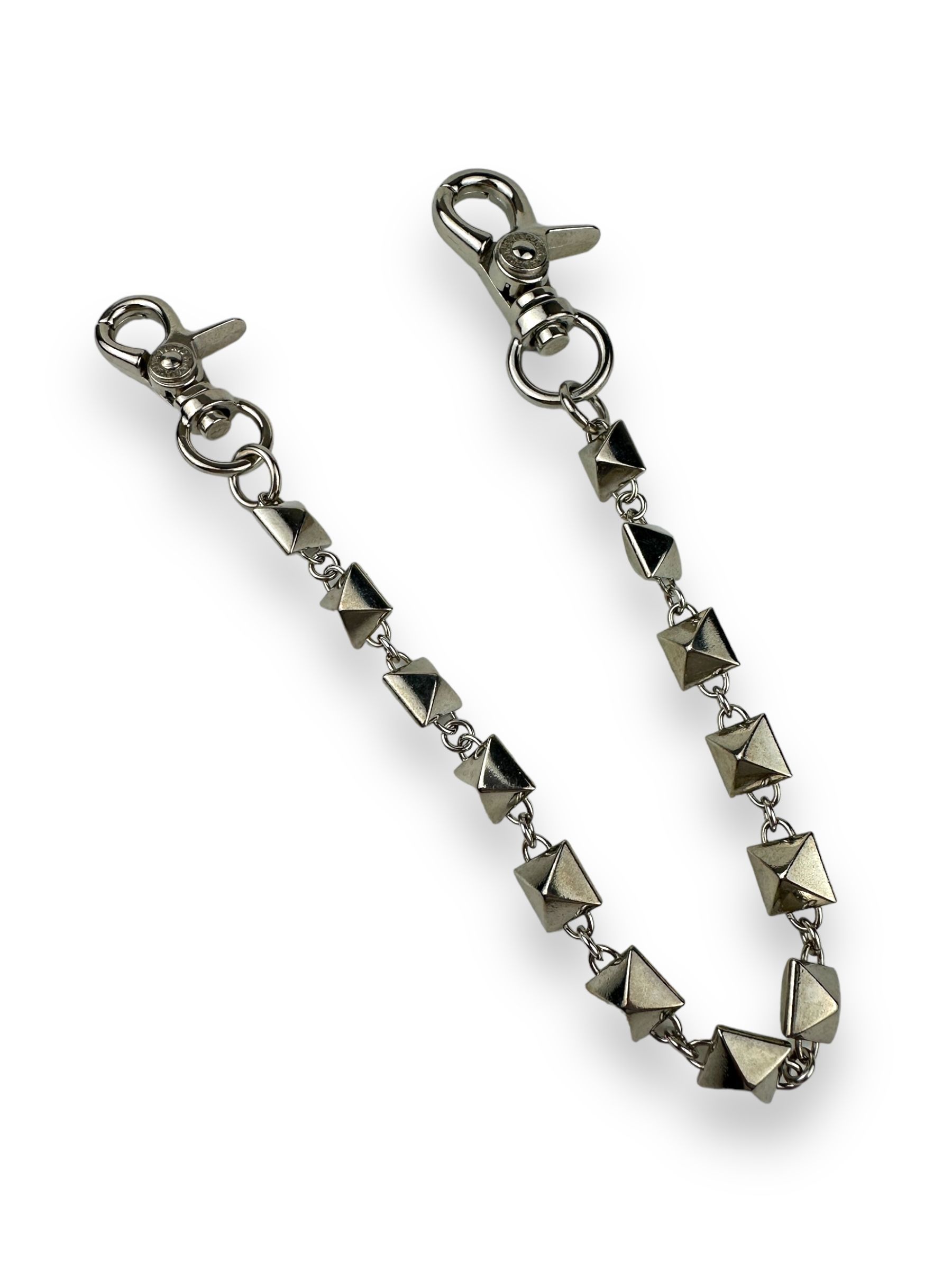Pre-owned Hysteric Glamour Studded Metal Wallet Chain In Silver