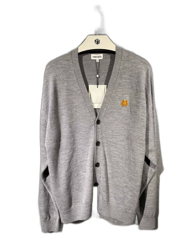 Kenzo Kenzo Gray V-Neck Cardigan Size US M / EU 48-50 / 2 - 1 Thumbnail