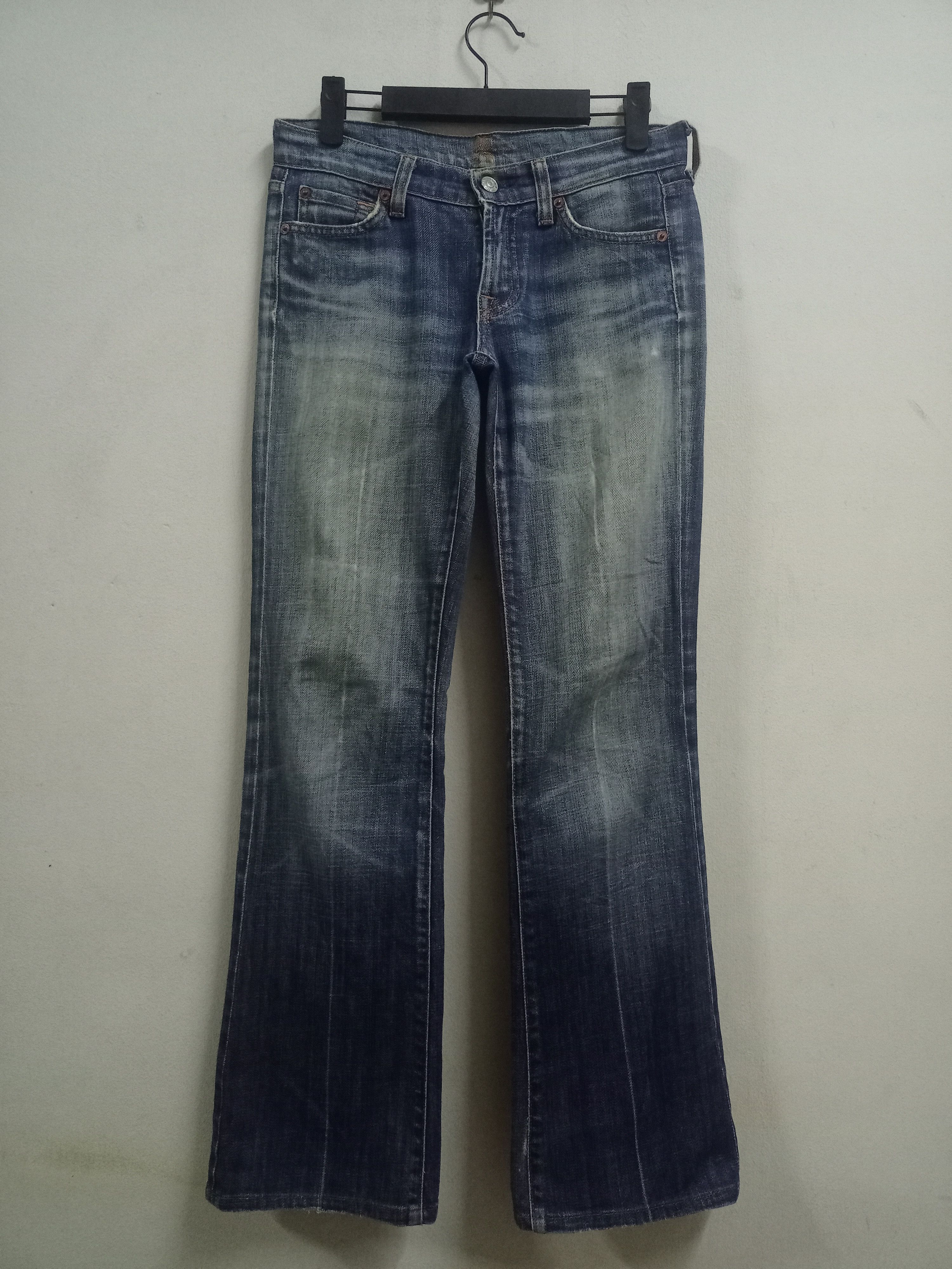 7 For All Mankind Vintage 7 For All Mankind Mud Wash Denim Flare Jeans Size 28" / US 6 / IT 42 - 1 Thumbnail